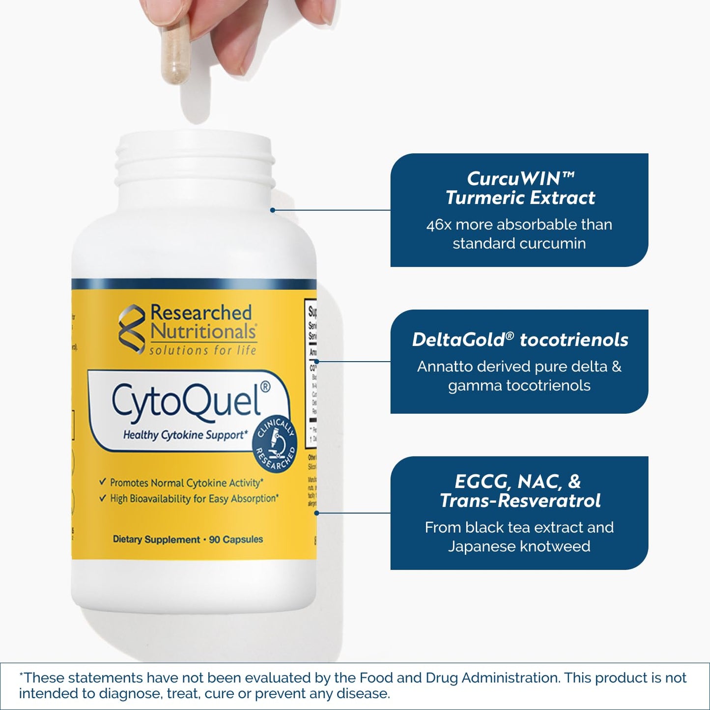 Researched Nutritionals CytoQuel Cytokine Support Capsules 90 Count