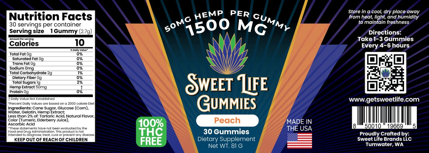 Sweet Life Hemp Gummies Chewable 30 Count