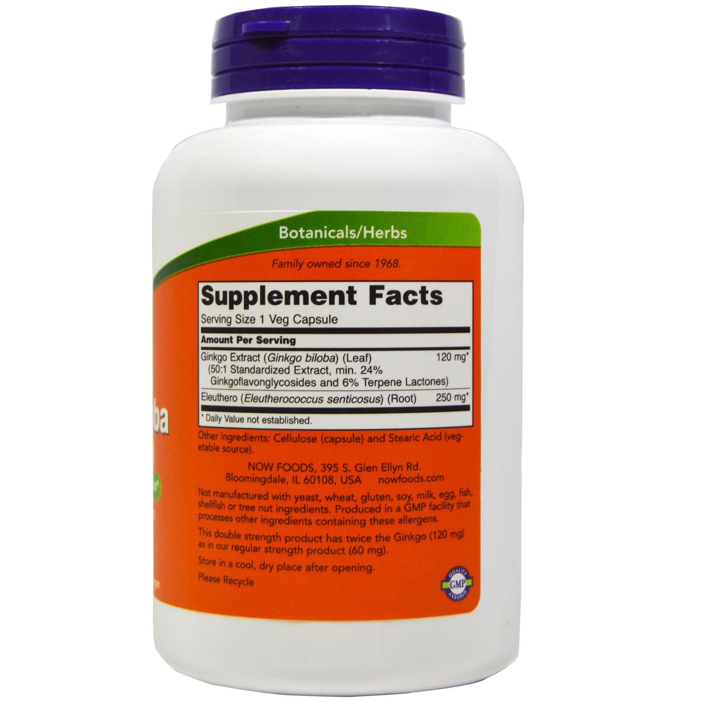 NOW Foods Ginkgo Biloba 120 mg Capsules 400 Capsules