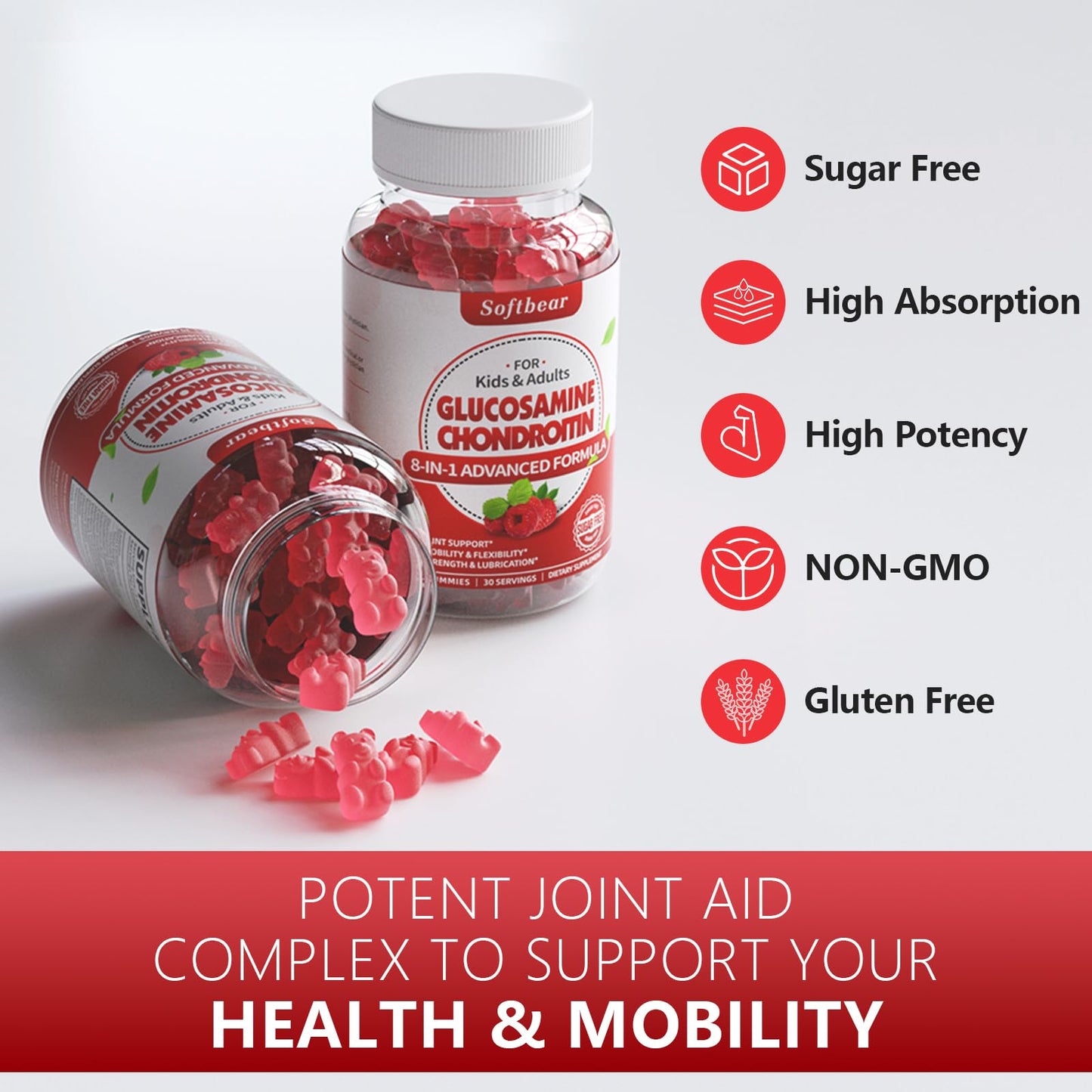softbear Glucosamine Chondroitin Gummies 120 Count