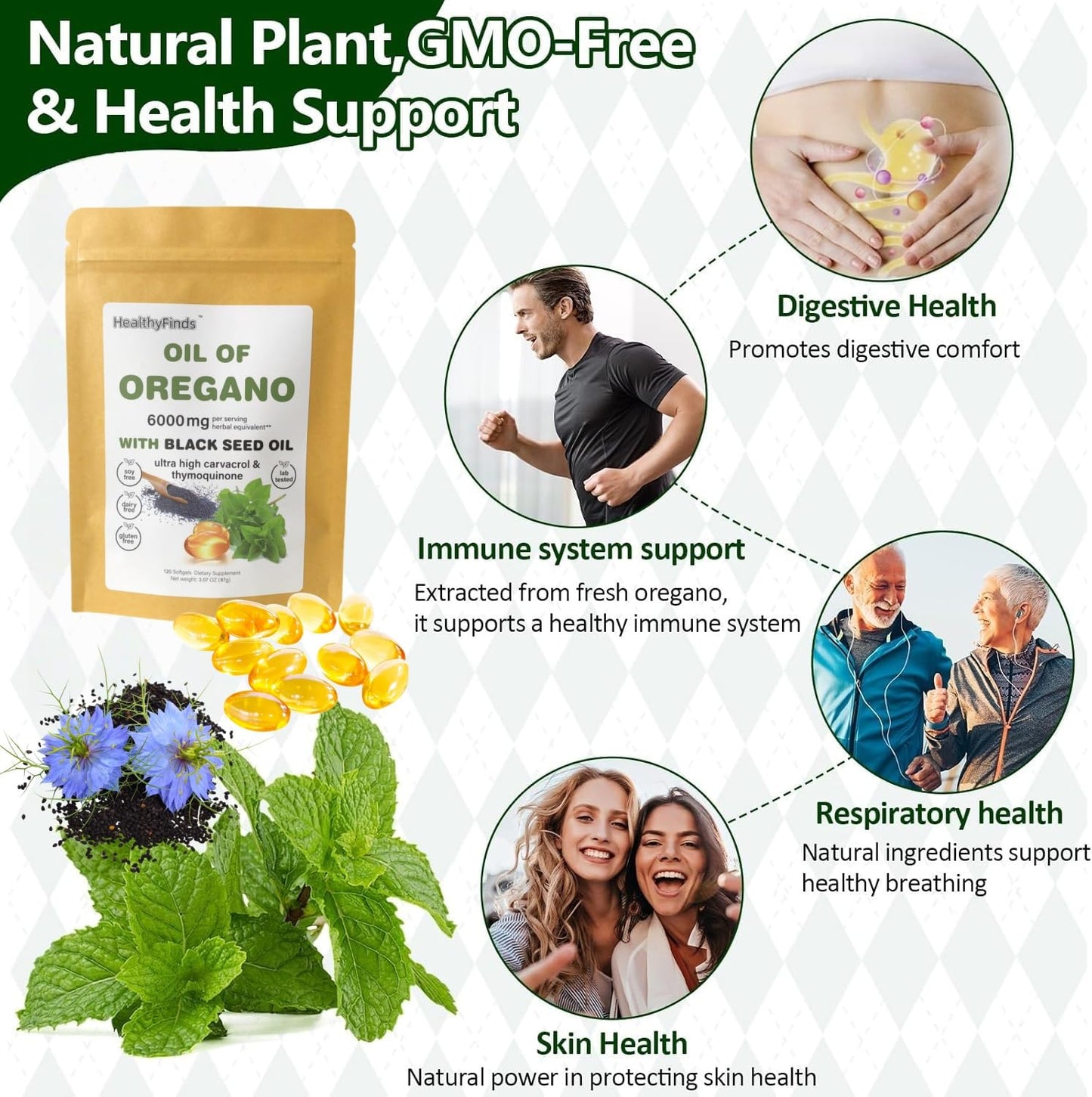 HealthyFinds Oil of Oregano Softgels 120 Count