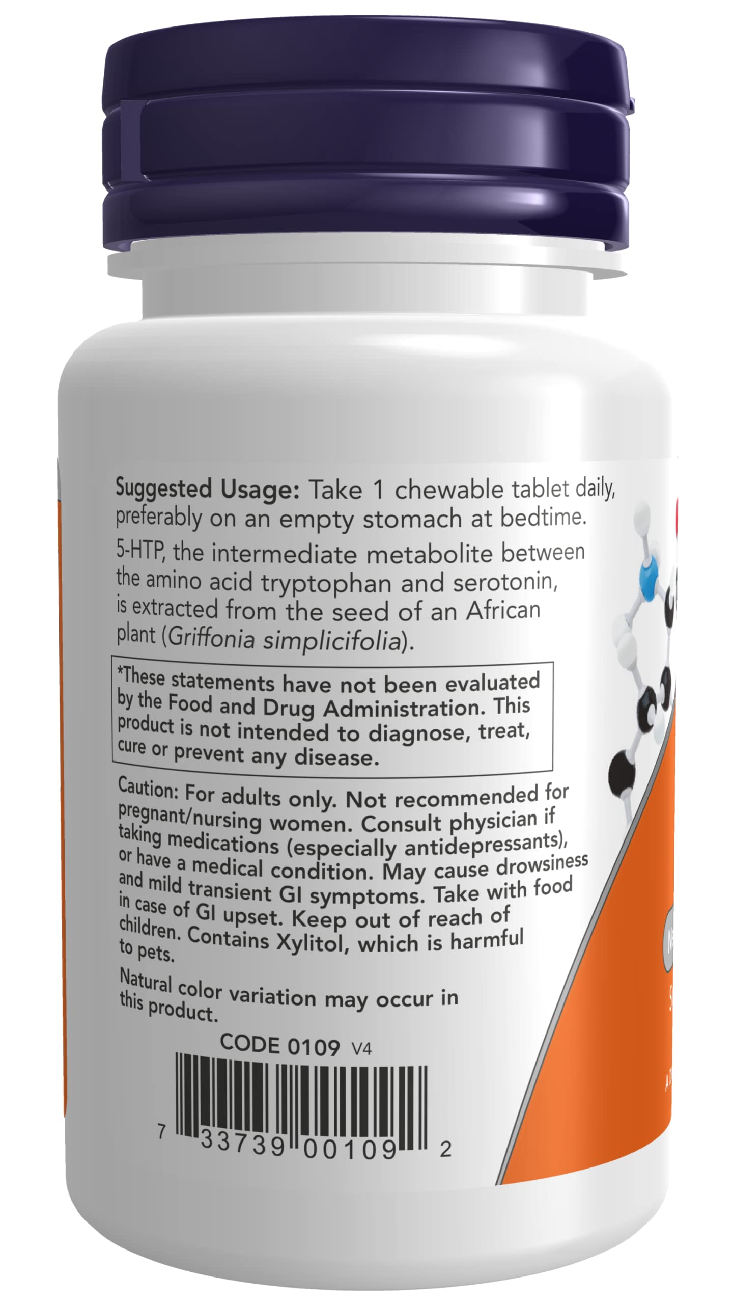 NOW Foods 5-HTP 100 mg Chewables 90