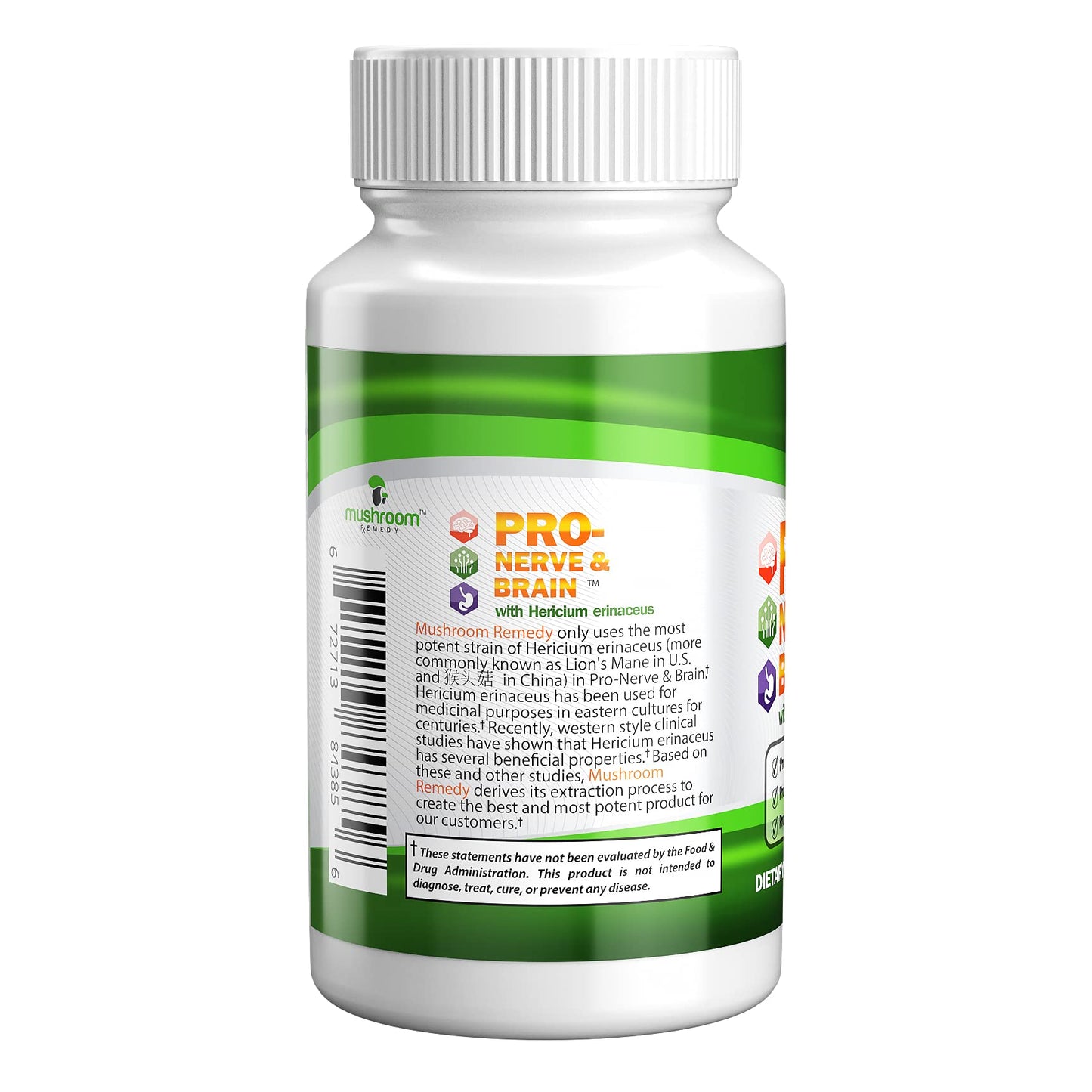 Mushroom Remedy PRO-Nerve & Brain Lion’s Mane Mushroom Extract, 60 Tablets
