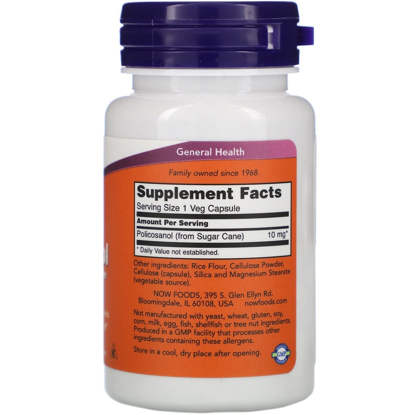 NOW Foods POLICOSANOL 10 mg 540 Capsules