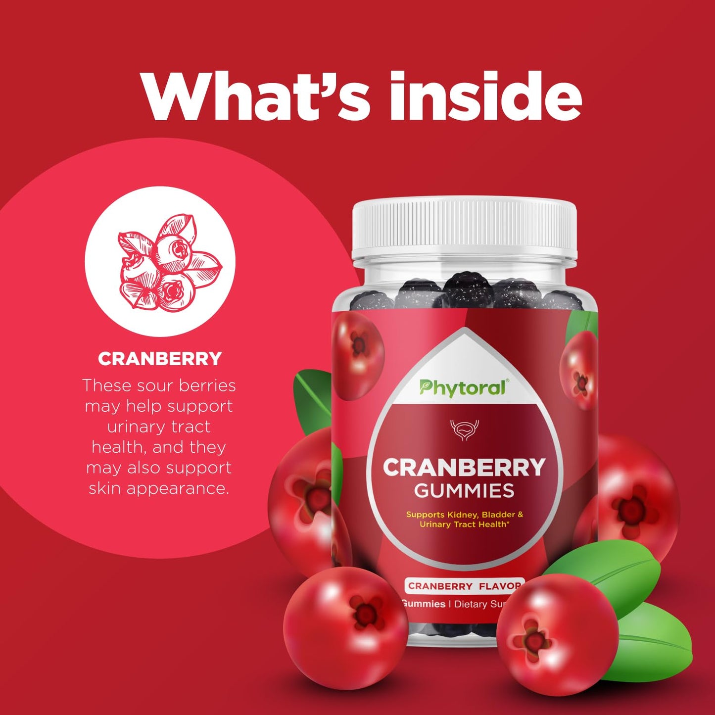 Phytoral Extra Strength Cranberry Gummies, 60 Count