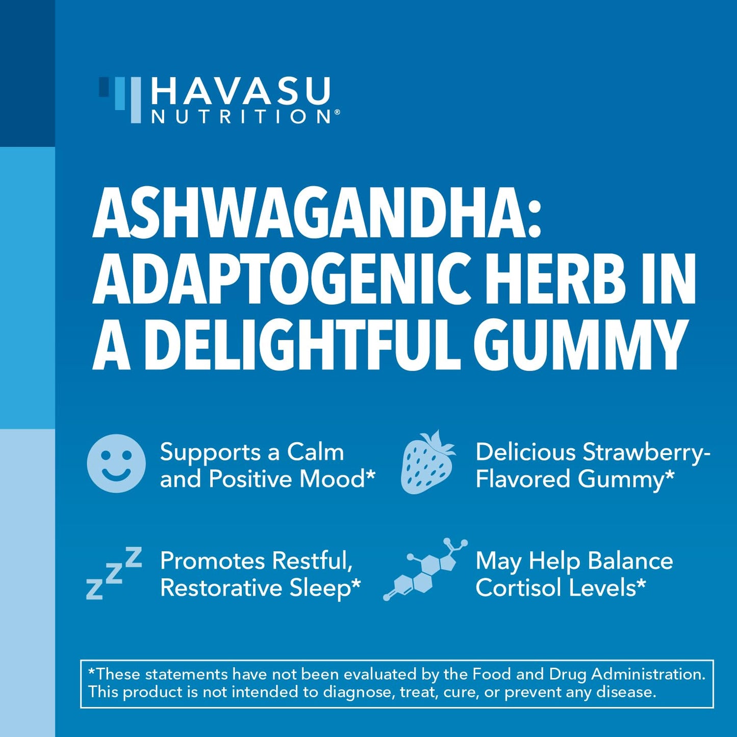 HAVASU NUTRITION Ashwagandha Gummies for Stress & Mood Support 60 Gummies