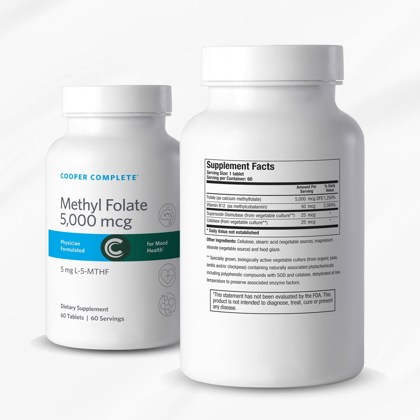 Cooper Complete Methyl Folate 5 mg (5000 mcg), L-5-MTHF, 60 Tablets