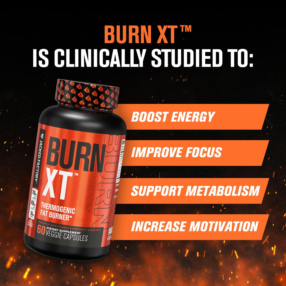 Jacked Factory Burn-XT Thermogenic Fat Burner Capsules 120 Count