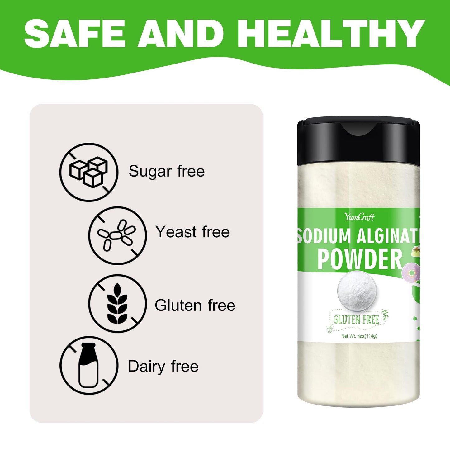 YumCraft Sodium Alginate Powder 4 oz