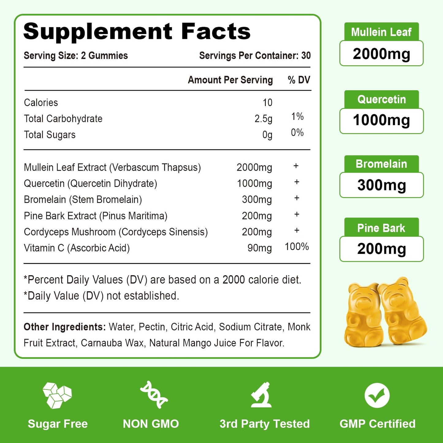 Vazatisi Mullein Gummies Gummy, 60 Count