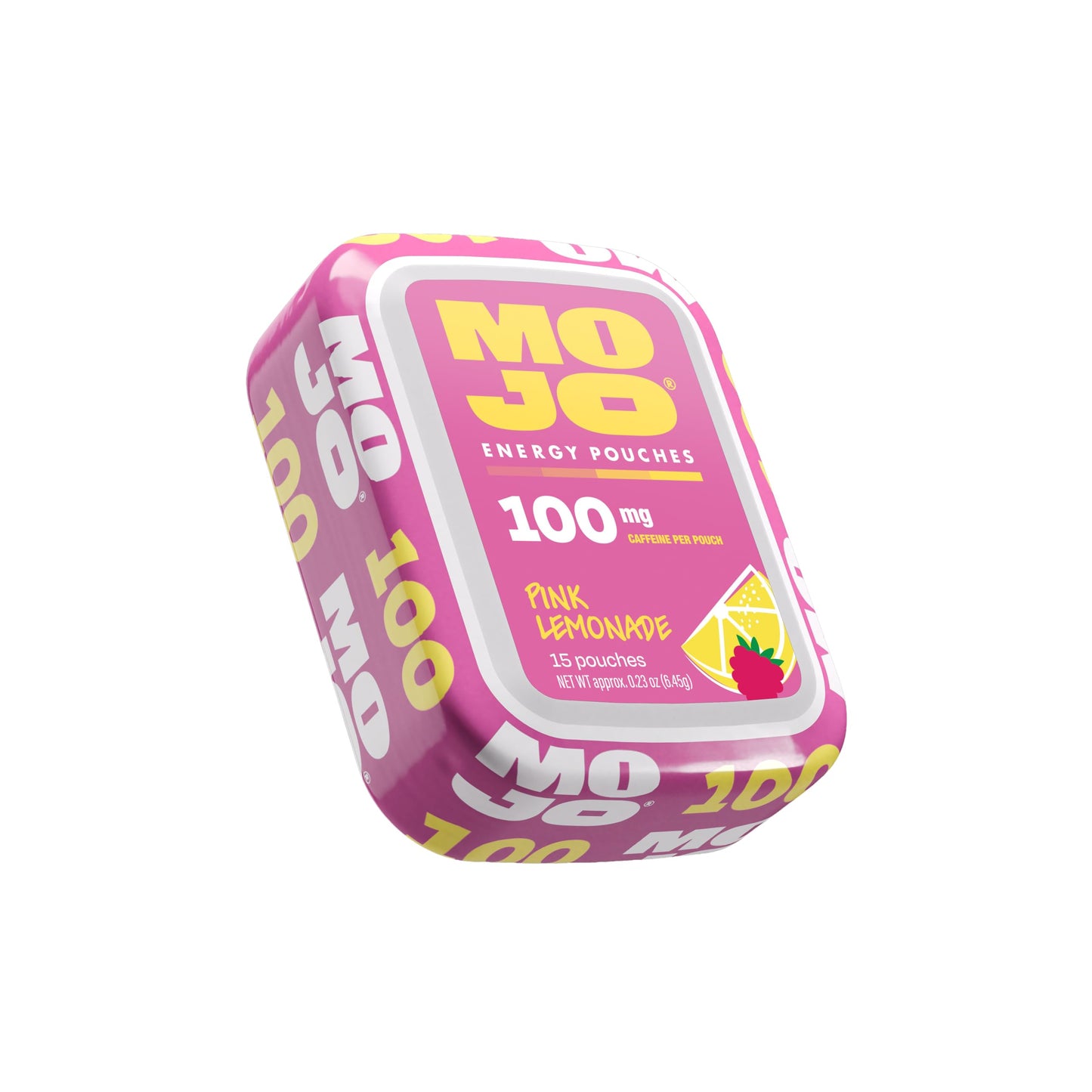 MOJO Energy 100mg Caffeine Pouches, Pink Lemonade, 15 Pouches