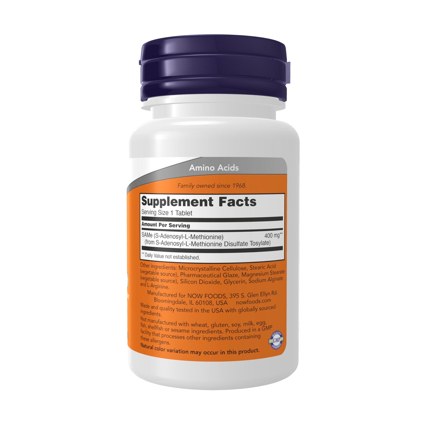 NOW Foods SAMe (S-Adenosyl-L-Methionine) 400 mg Tablet, 30 Tablets