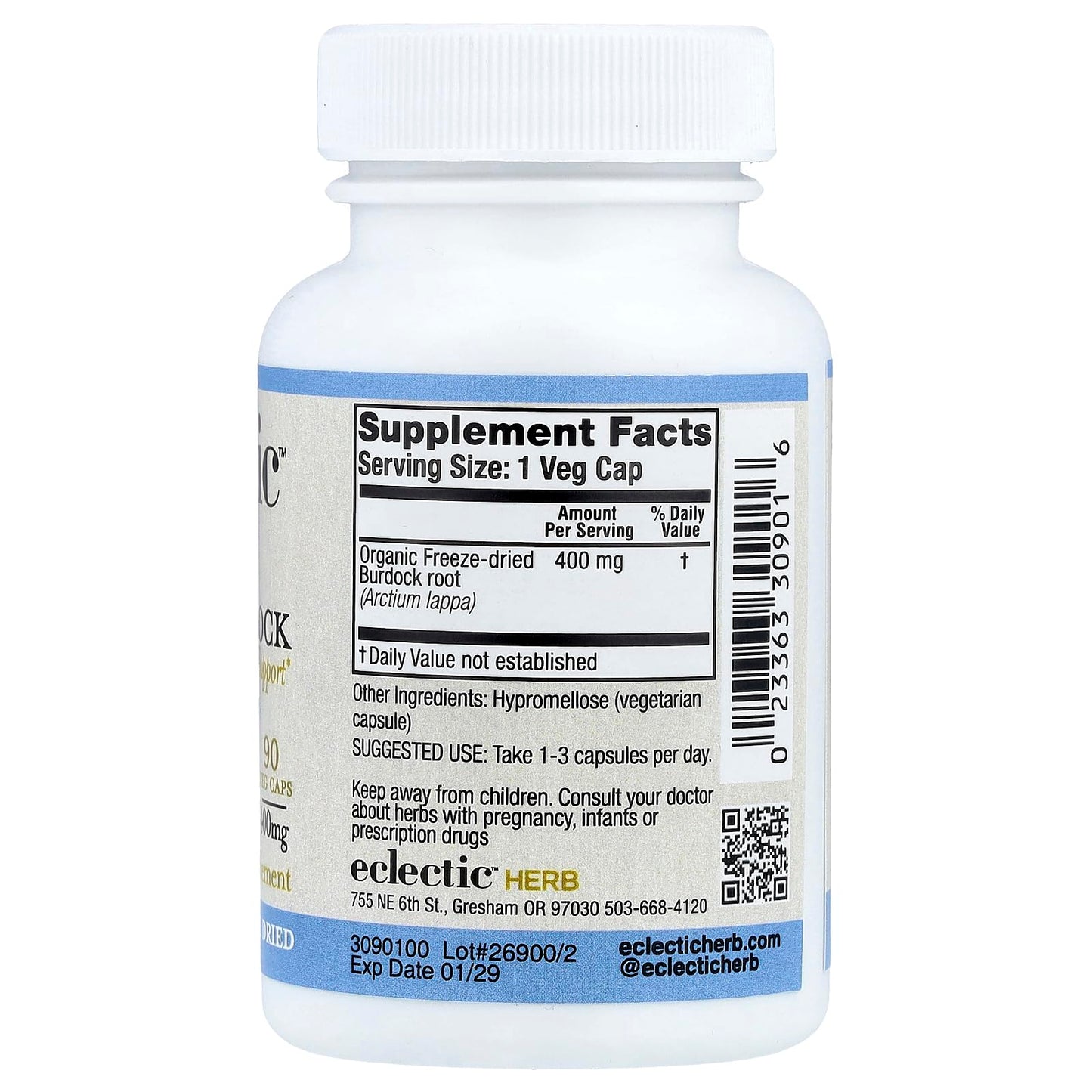 ECLECTIC INSTITUTE Eclectic Burdock Cog FDV 90 Capsules