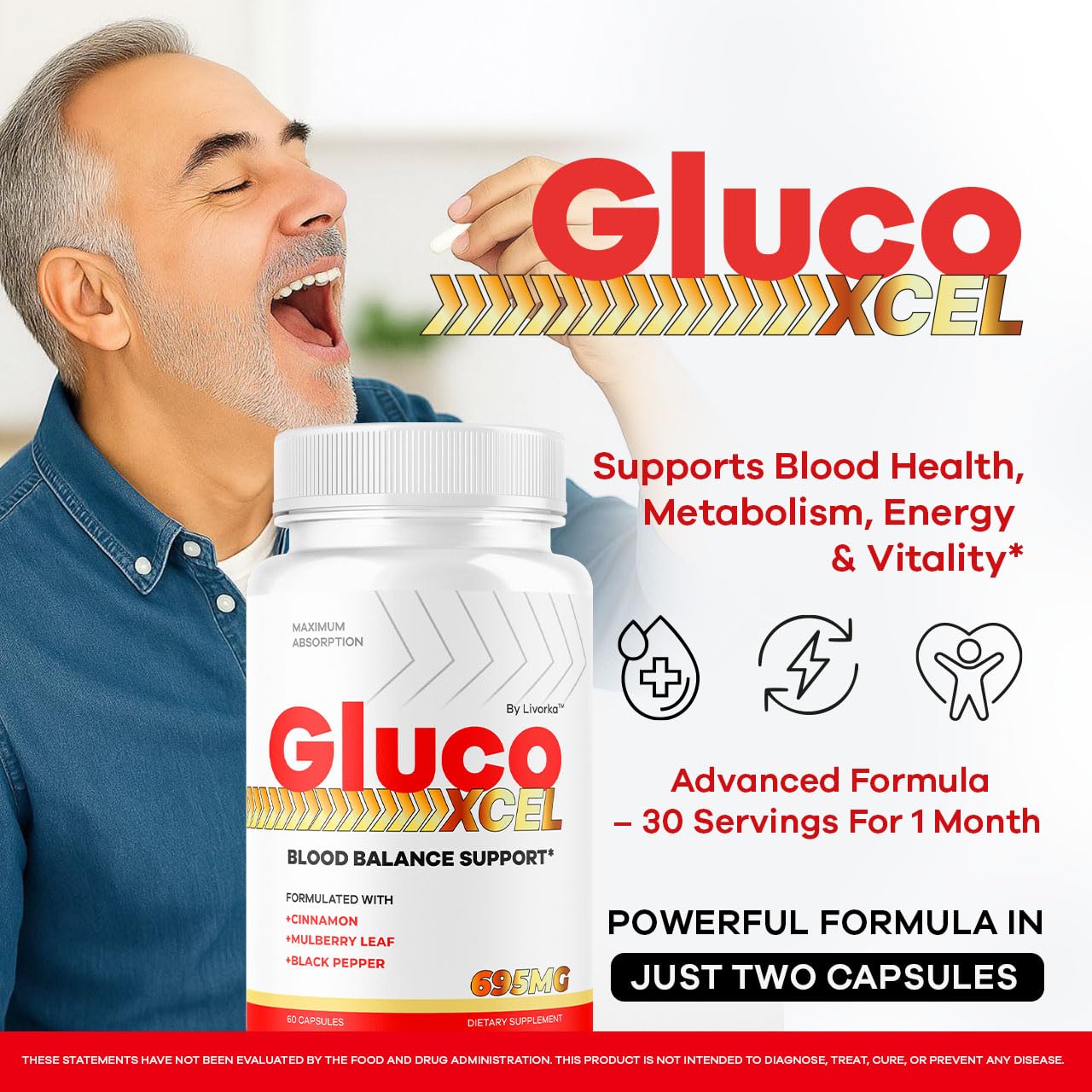 LIVORKA GlucoXcel Capsules 120 Capsules
