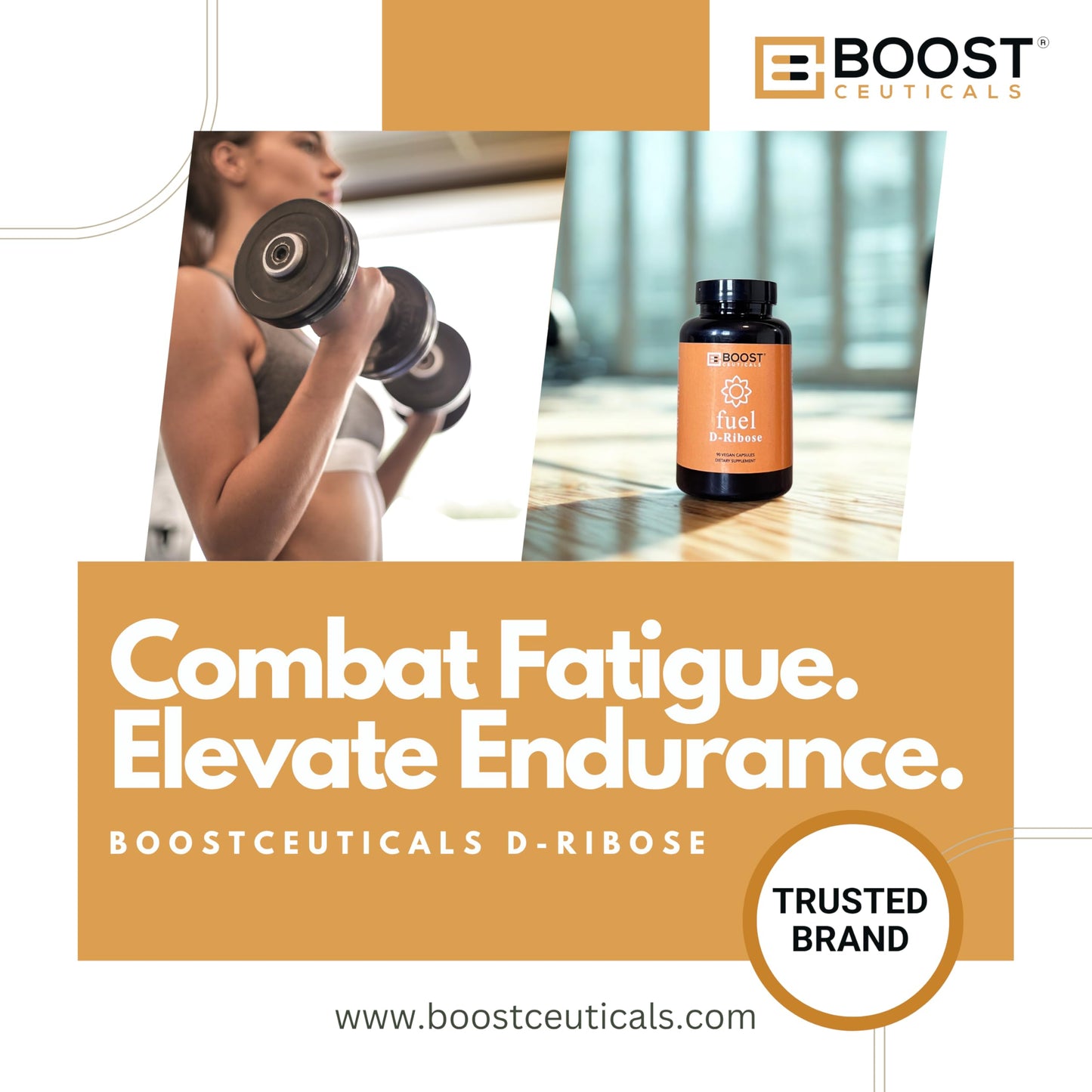 BoostCeuticals D-Ribose 1500mg Vegan Capsule, 90 Capsules