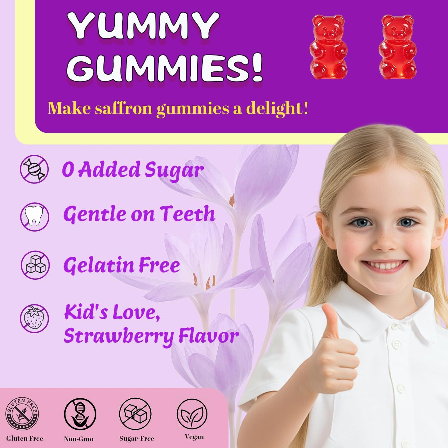 Lofei Saffron Supplements Gummies 60 Count