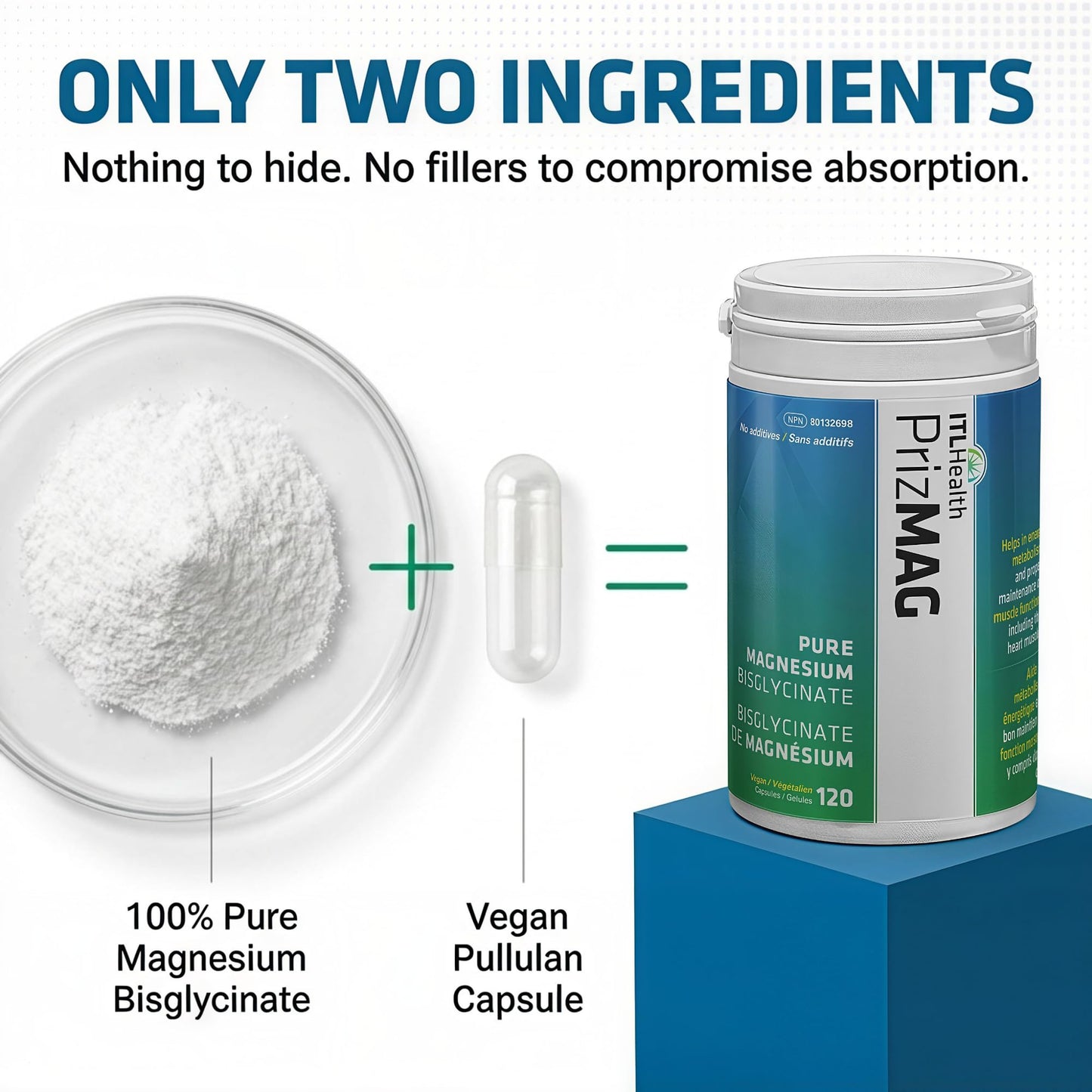 Mag365 PrizMAG Pure Magnesium Glycinate Capsules, 120 Capsules