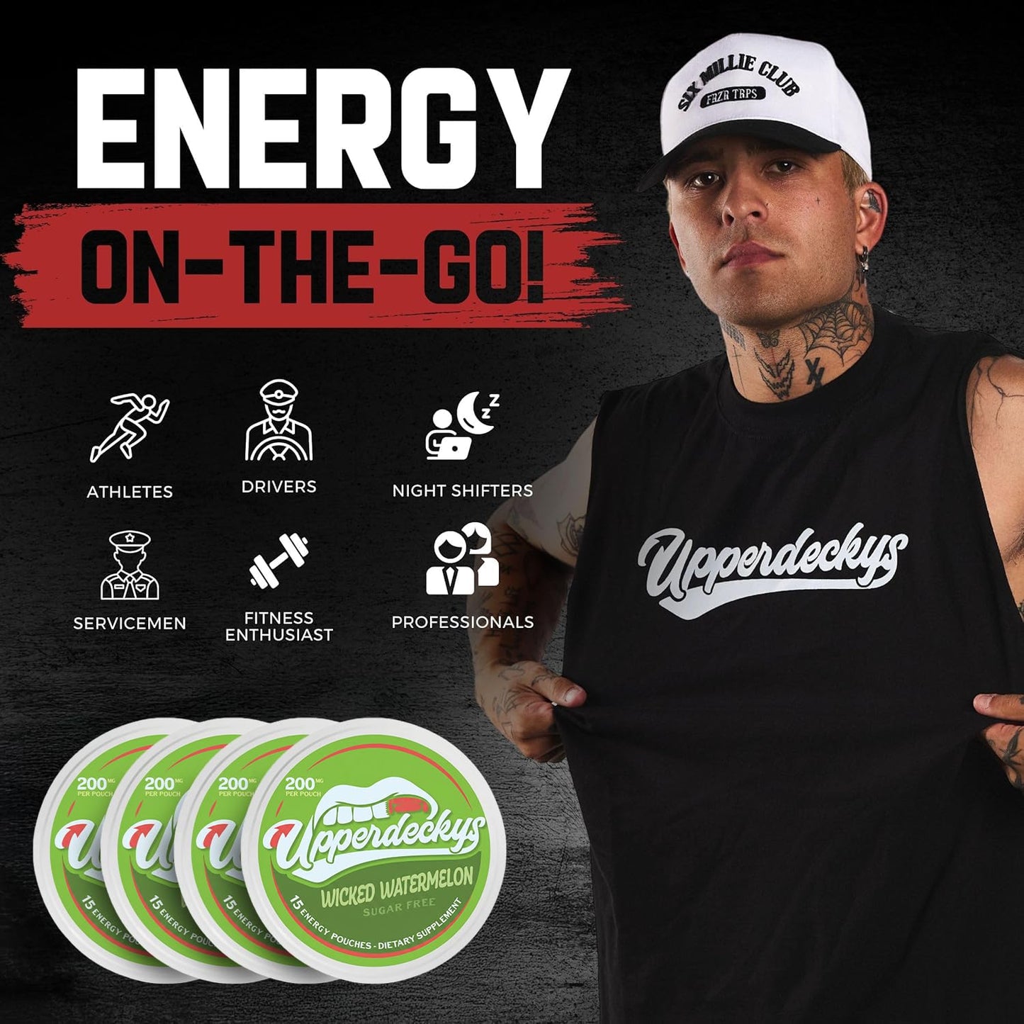 Upperdeckys Caffeine Energy Pouches 75 Tablets