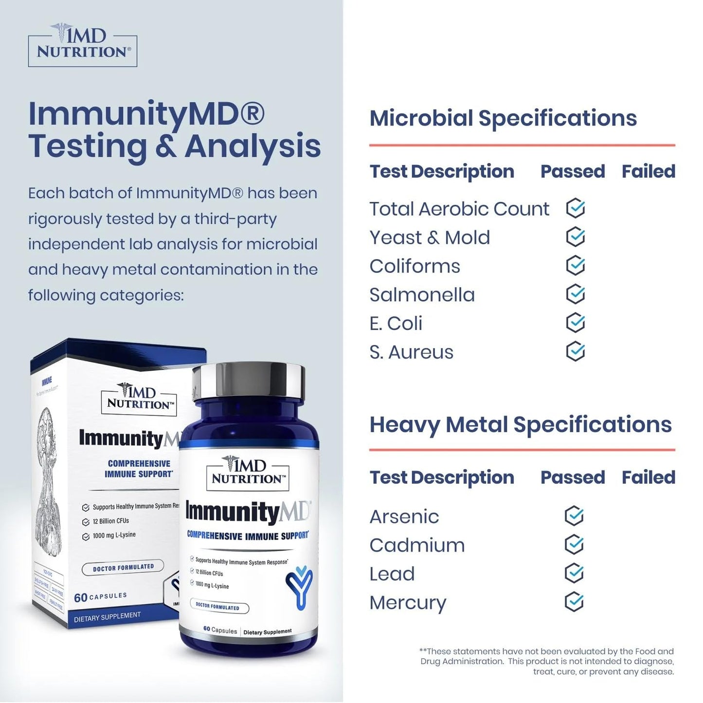1MD Nutrition ImmunityMD - Immune Health Probiotic 120 Capsules