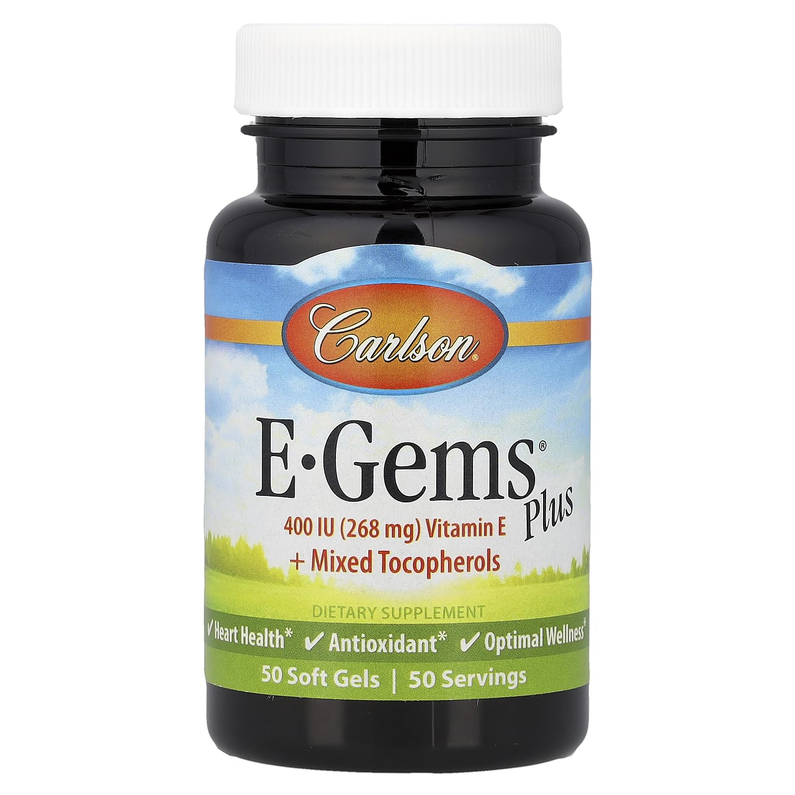 Carlson E-Gems Plus Vitamin E Softgels 50 Count