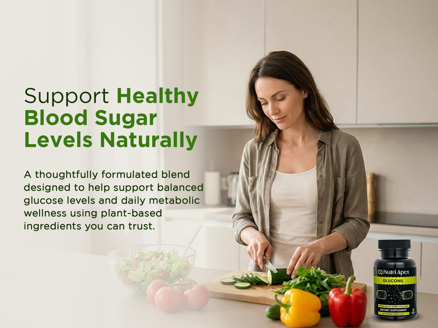 Nutri Apex Gluconil Blood Sugar Support Supplement Capsule, 60 Capsules