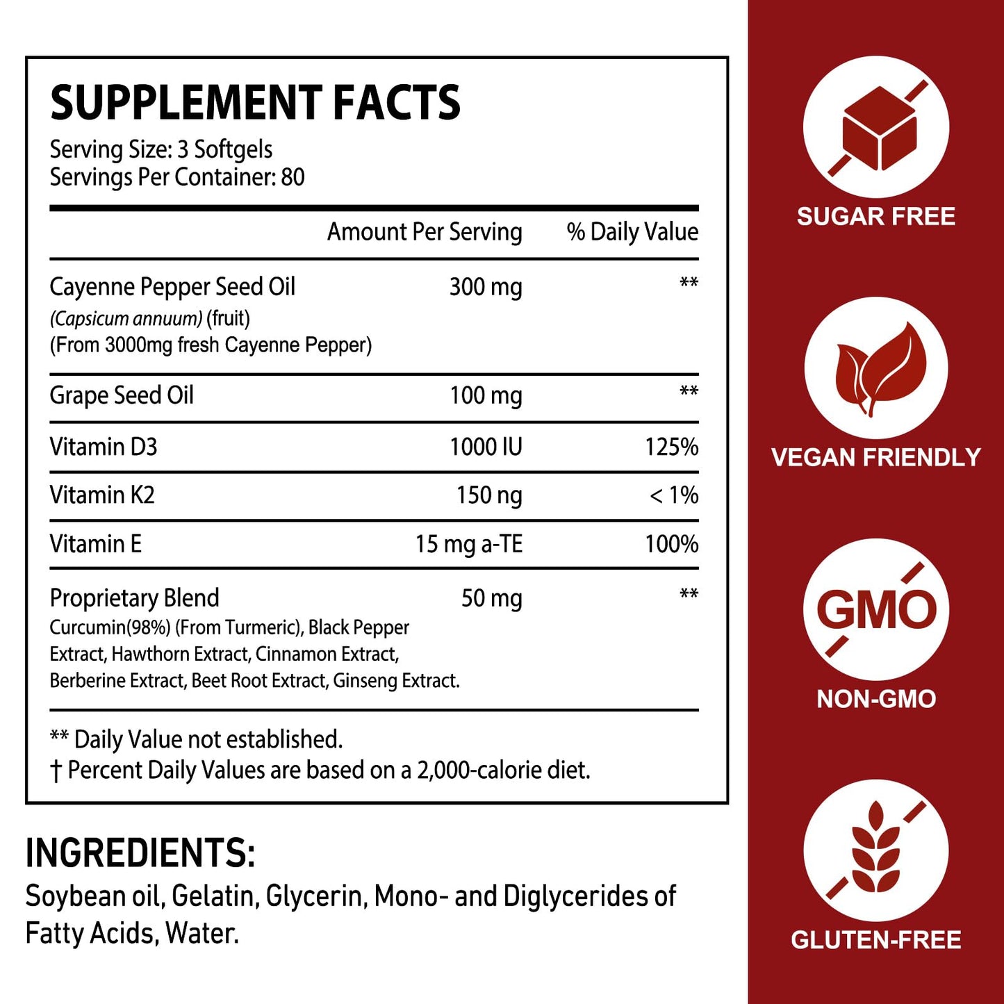 CFXYHNOX Cayenne Pepper Supplements Capsules, 240 Count