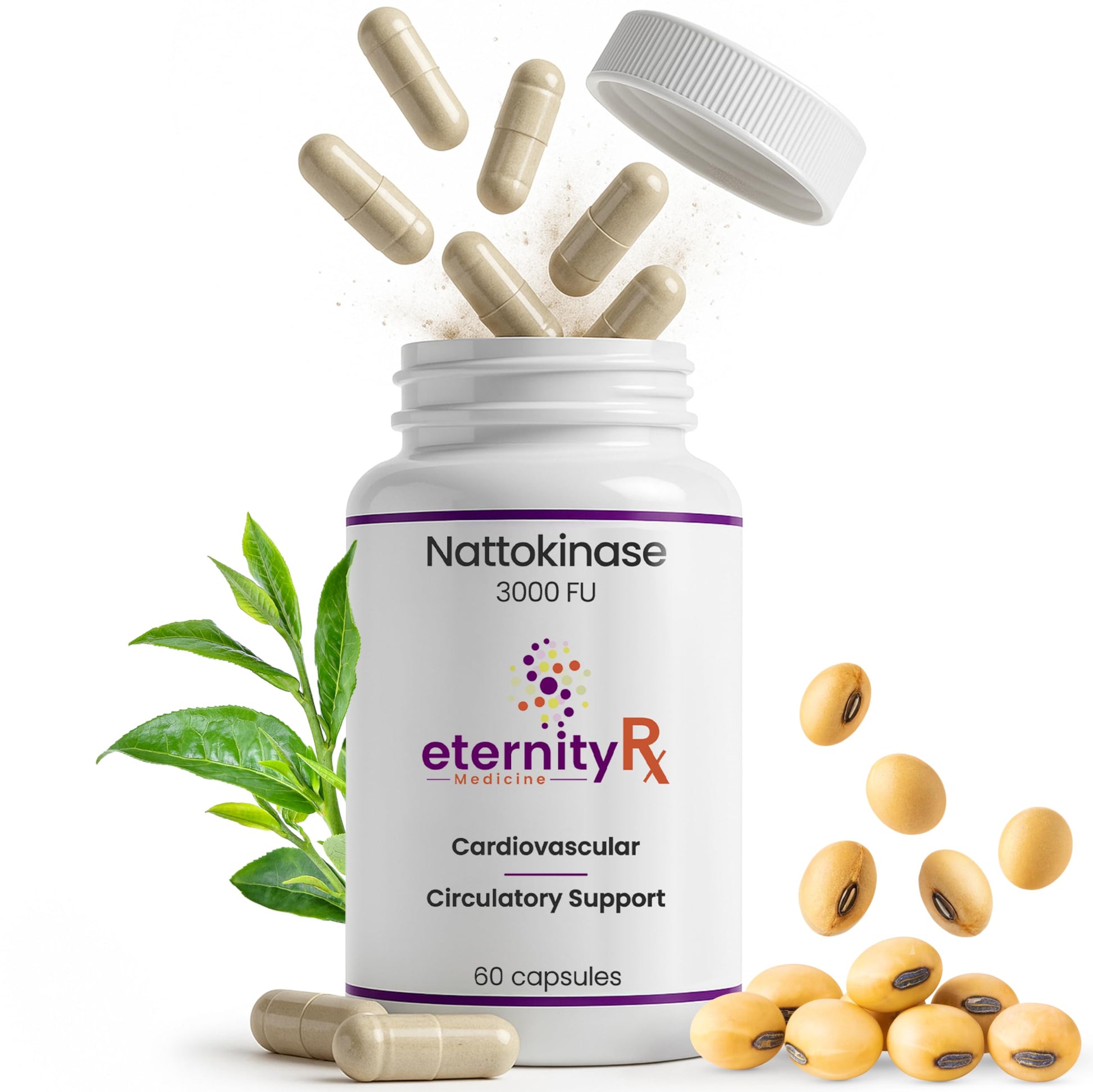 Eternity Medicine Rx Nattokinase 3000 FU + Serratiopeptidase + Rutin, 60 Capsules