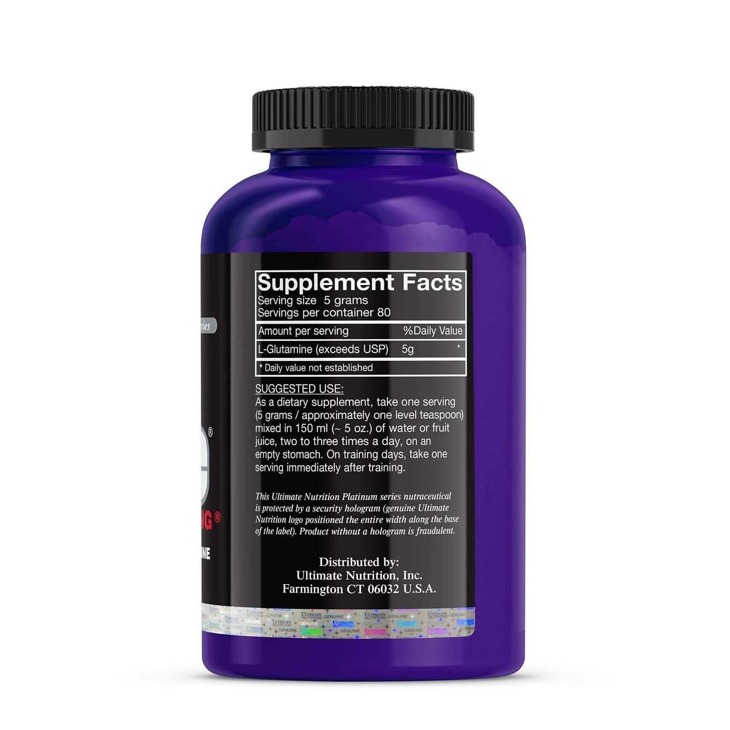 Ultimate Nutrition Glutapure 5000mg Biovolumizing, Muscle Recovery Supplements with L-Glutamine, Amino Acid Powder for Immune Function, 80 Capsules