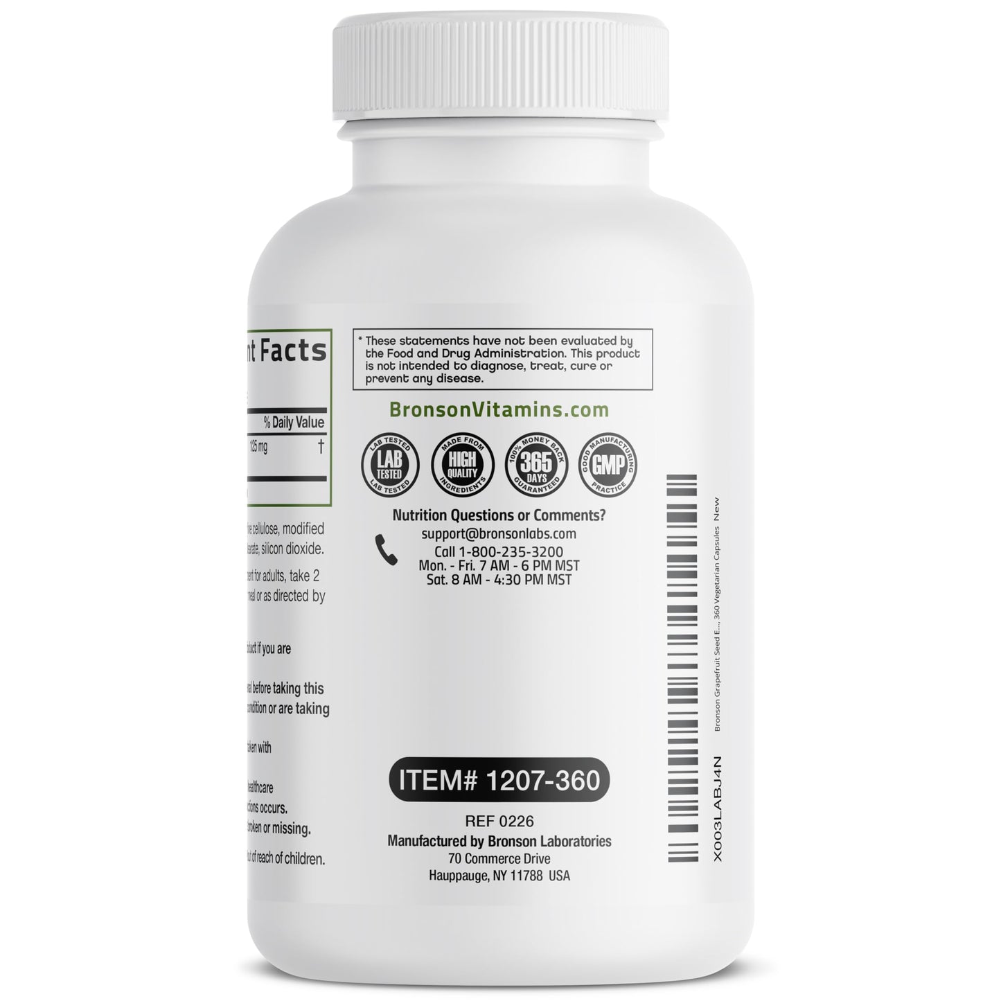 Bronson Grapefruit Seed Extract Citrus Paradisi Capsule 360 Capsules