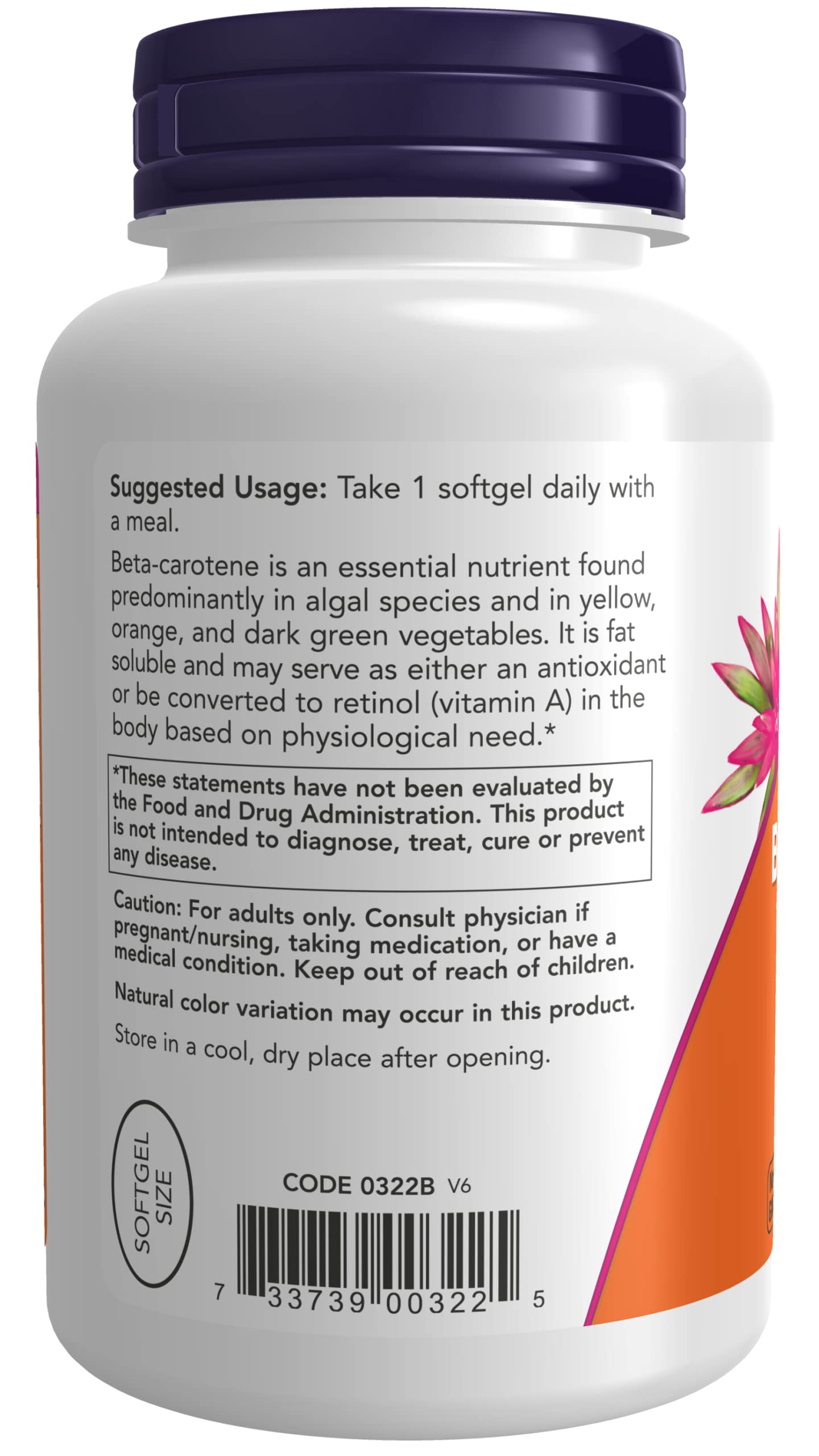 NOW Foods Beta Carotene (Natural) Softgels 360