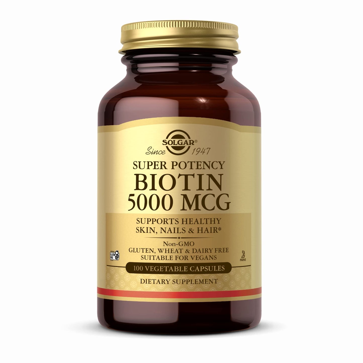 Solgar Biotin 5000 mcg Capsules, 100 Capsules