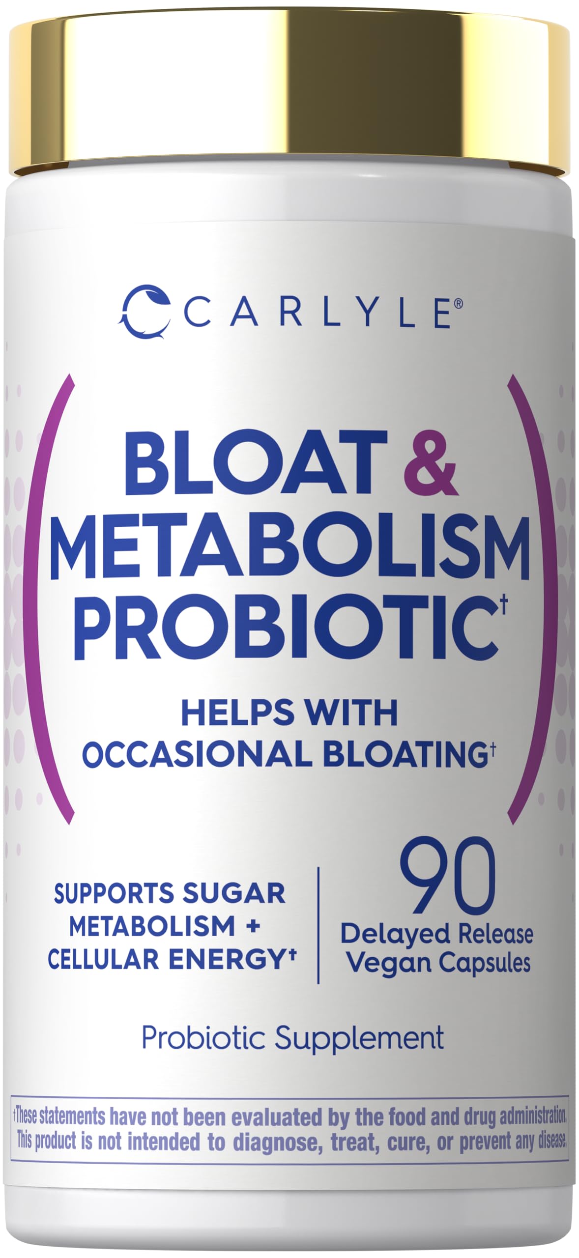 Carlyle Bloat and Metabolism Probiotic Capsule, 90 Count