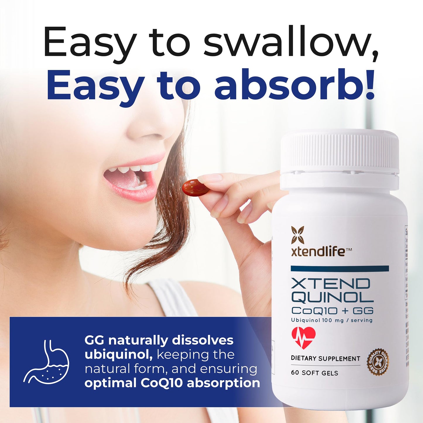 Xtendlife Xtend‑Quinol Ubiquinol CoQ10 Supplement Softgel 120 Count