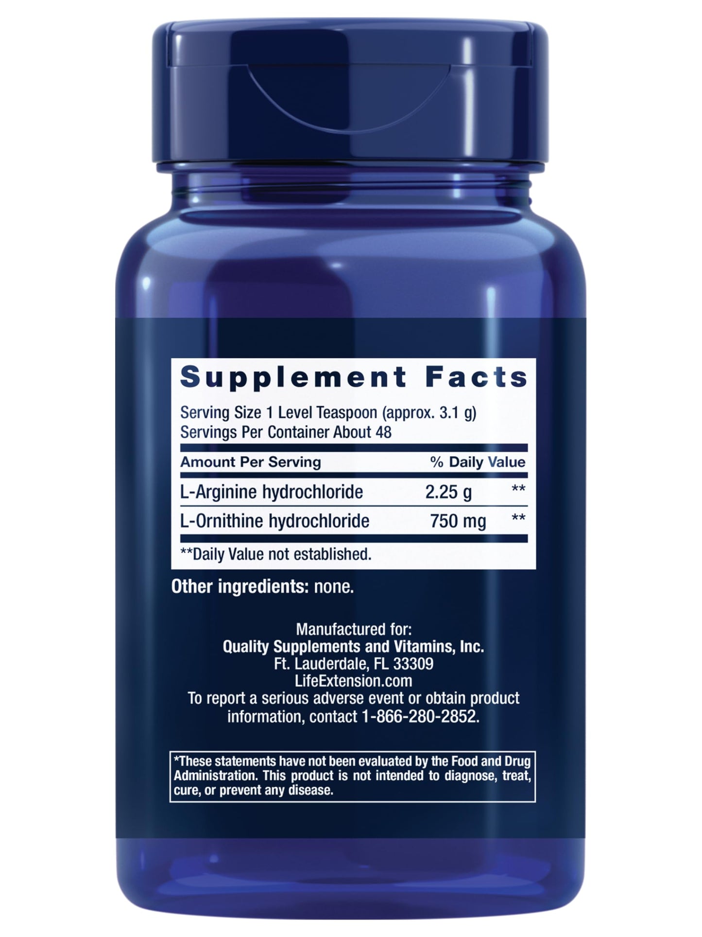 Life Extension Arginine Ornithine Powder 5.3 Ounce