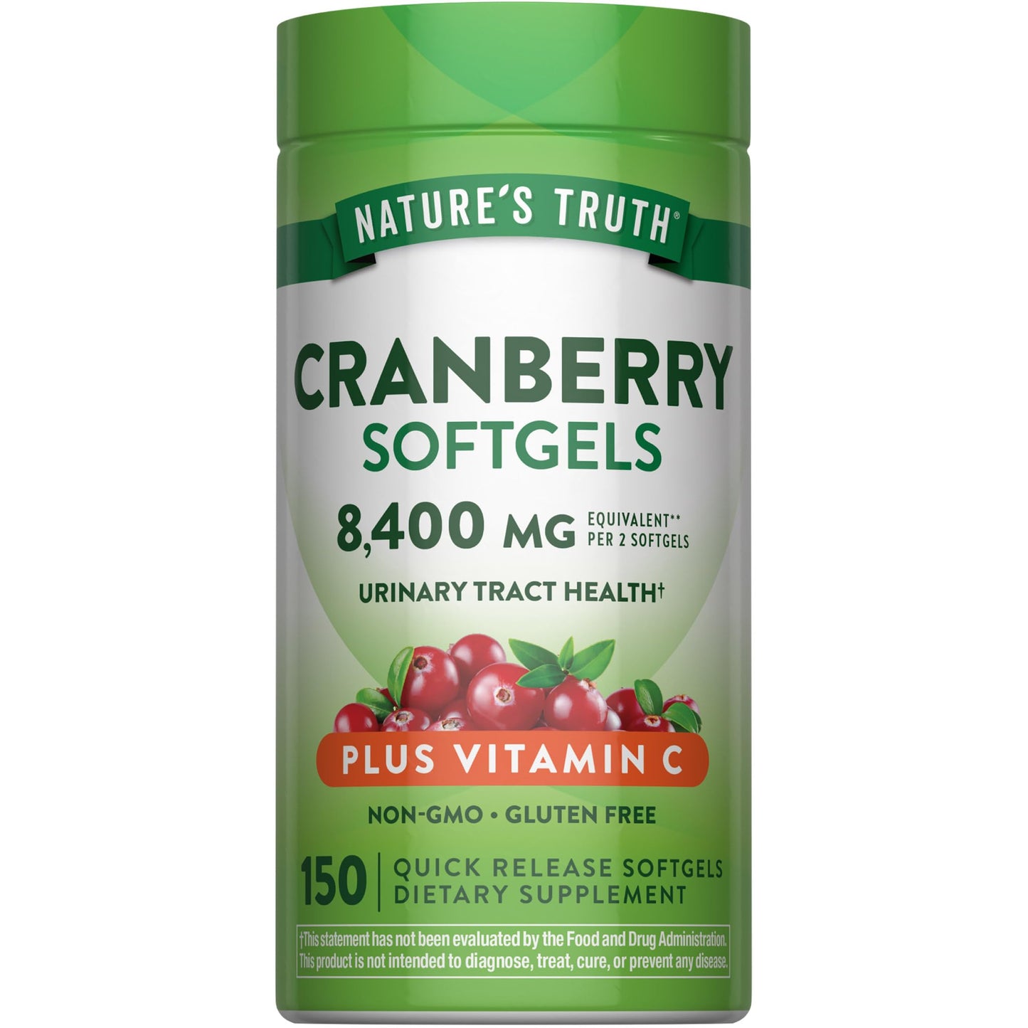 Nature's Truth Cranberry Pills with Vitamin C Softgels, 150 Count