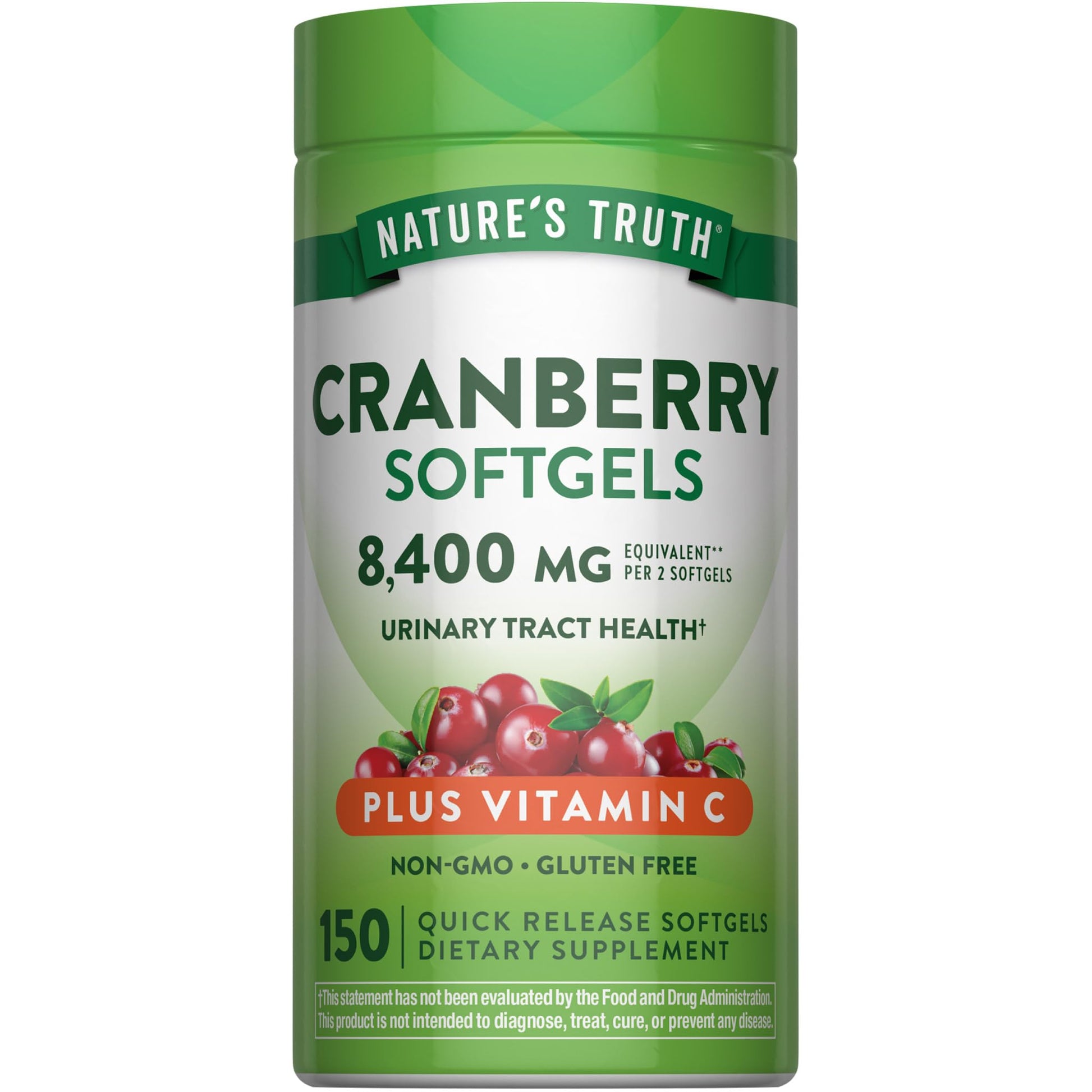 Nature's Truth Cranberry Pills with Vitamin C Softgels, 150 Count