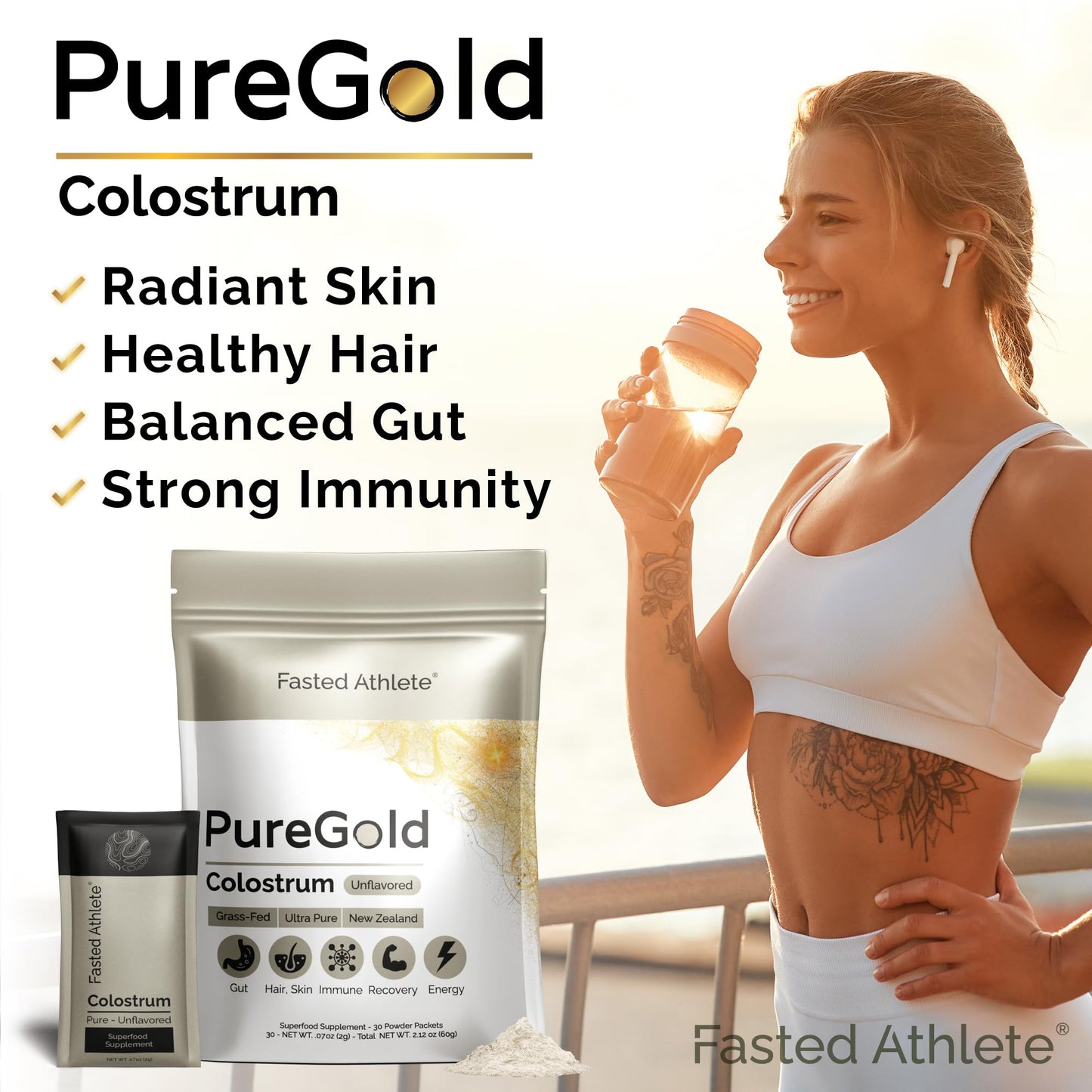 Fasted Athlete PureGold Colostrum Powder 2.12 Ounce