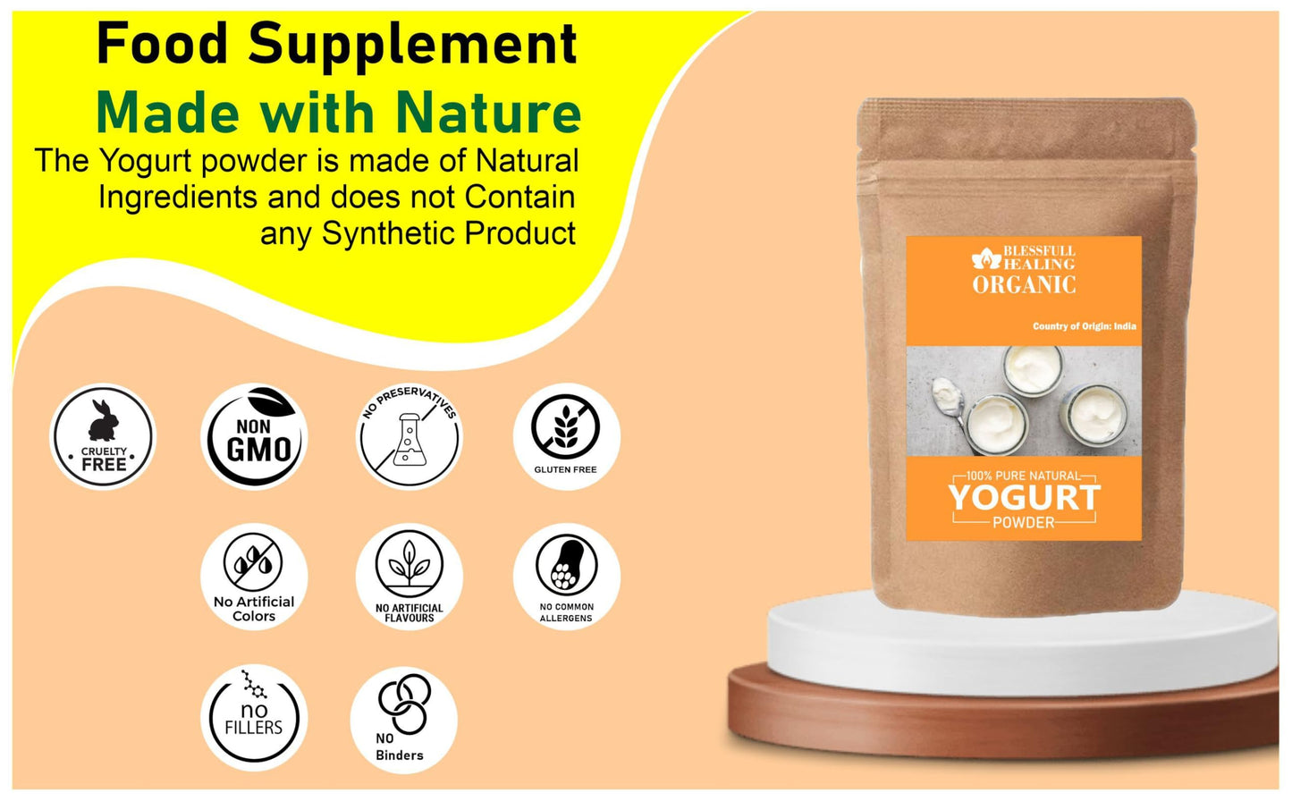 Blessfull Healing Organic Yogurt Powder 300 Gram (10.58 oz)