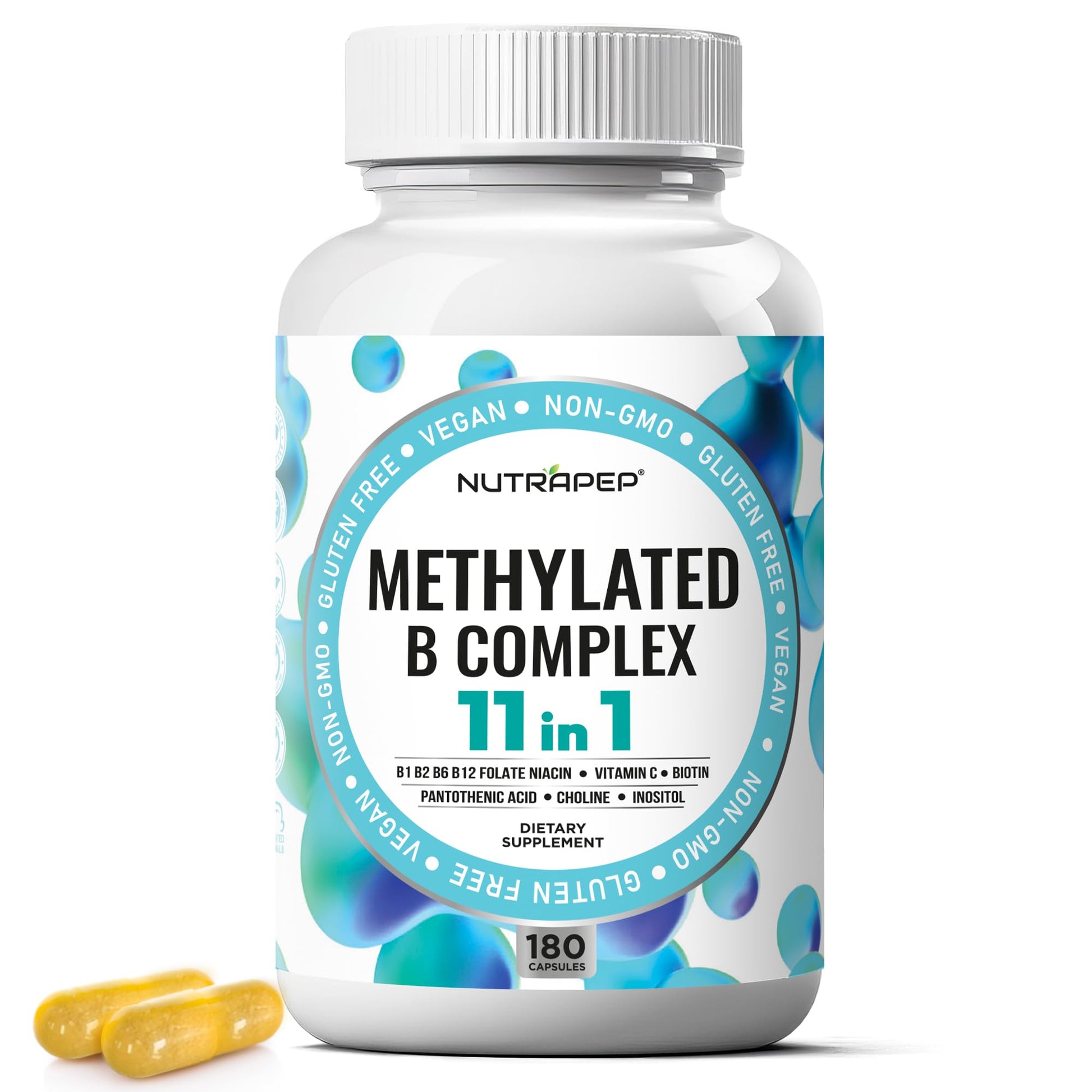 NutraPep Methylated B-Complex Multivitamin Capsule 180 Count
