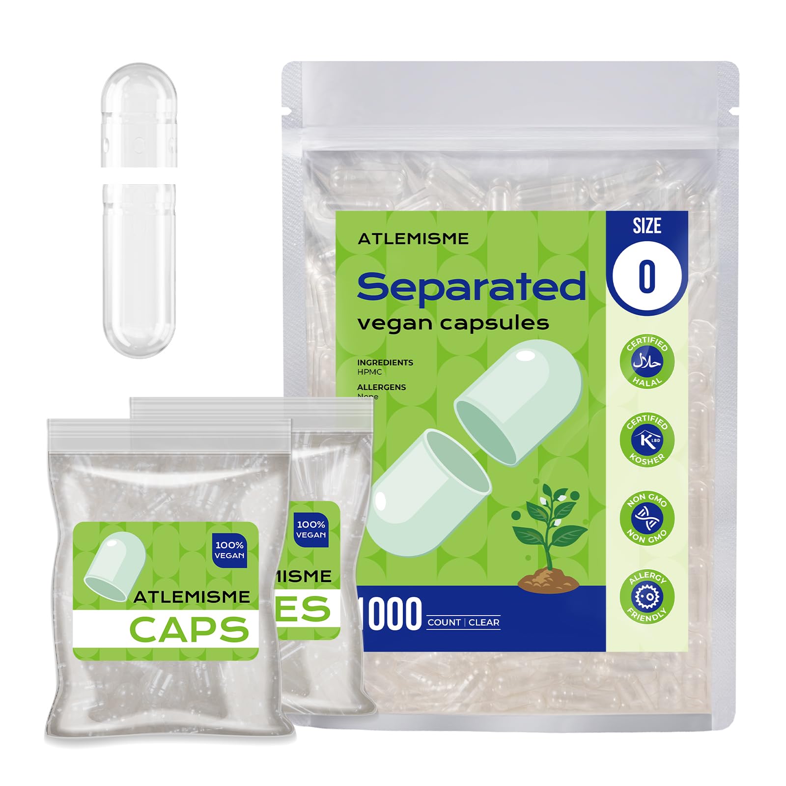 ATLEMISME Vegan Size 0 Separated Capsules Capsule 200 Count