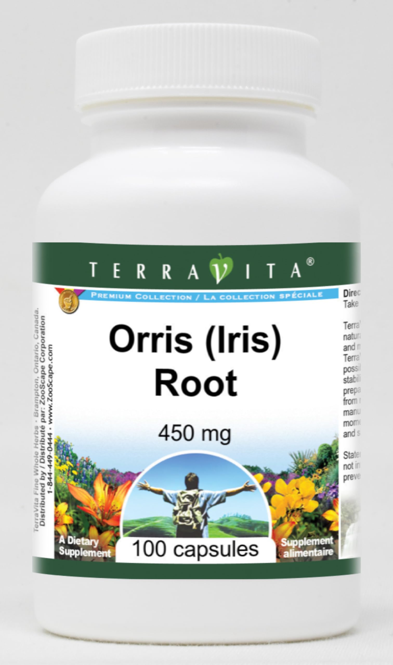 Terravita Orris (Iris) Root 450 mg Capsules, 300 Count