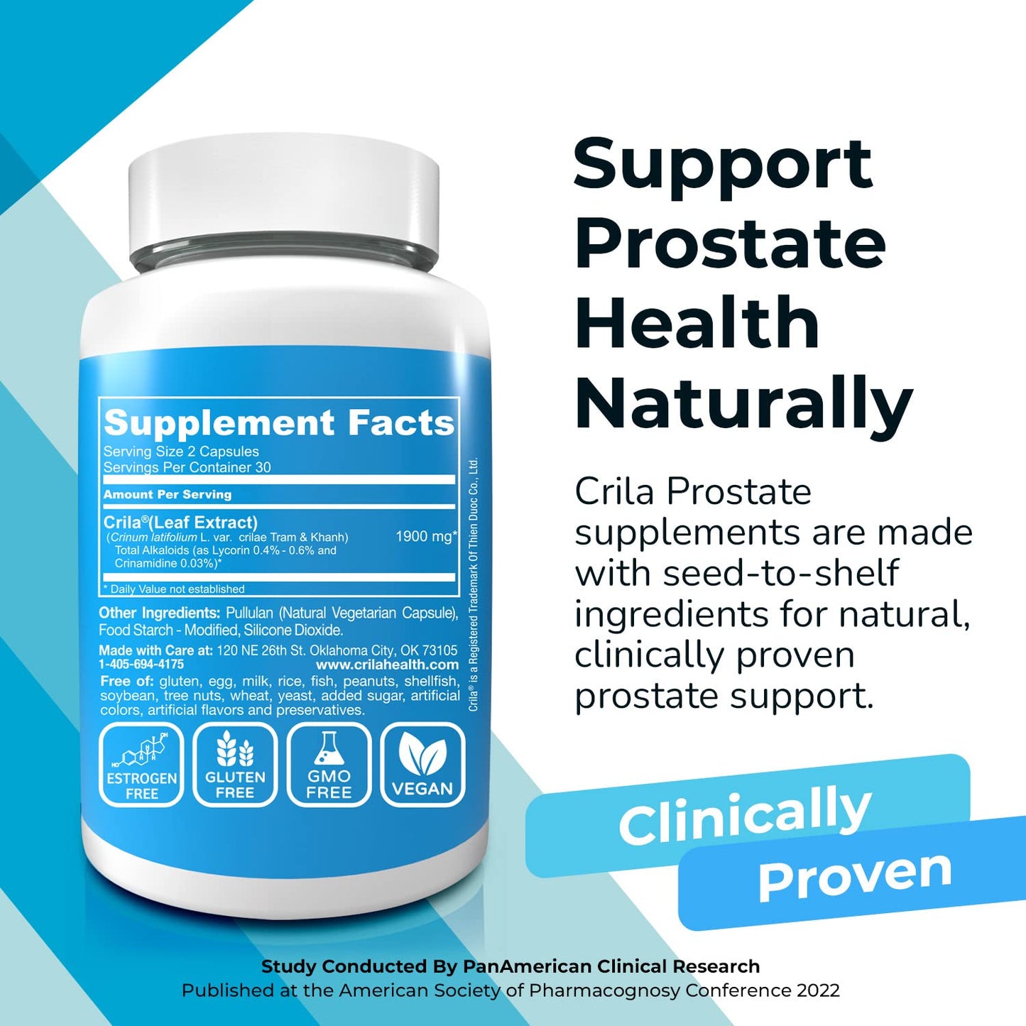 CRILA Prostate Supplements for Men 60 Capsules