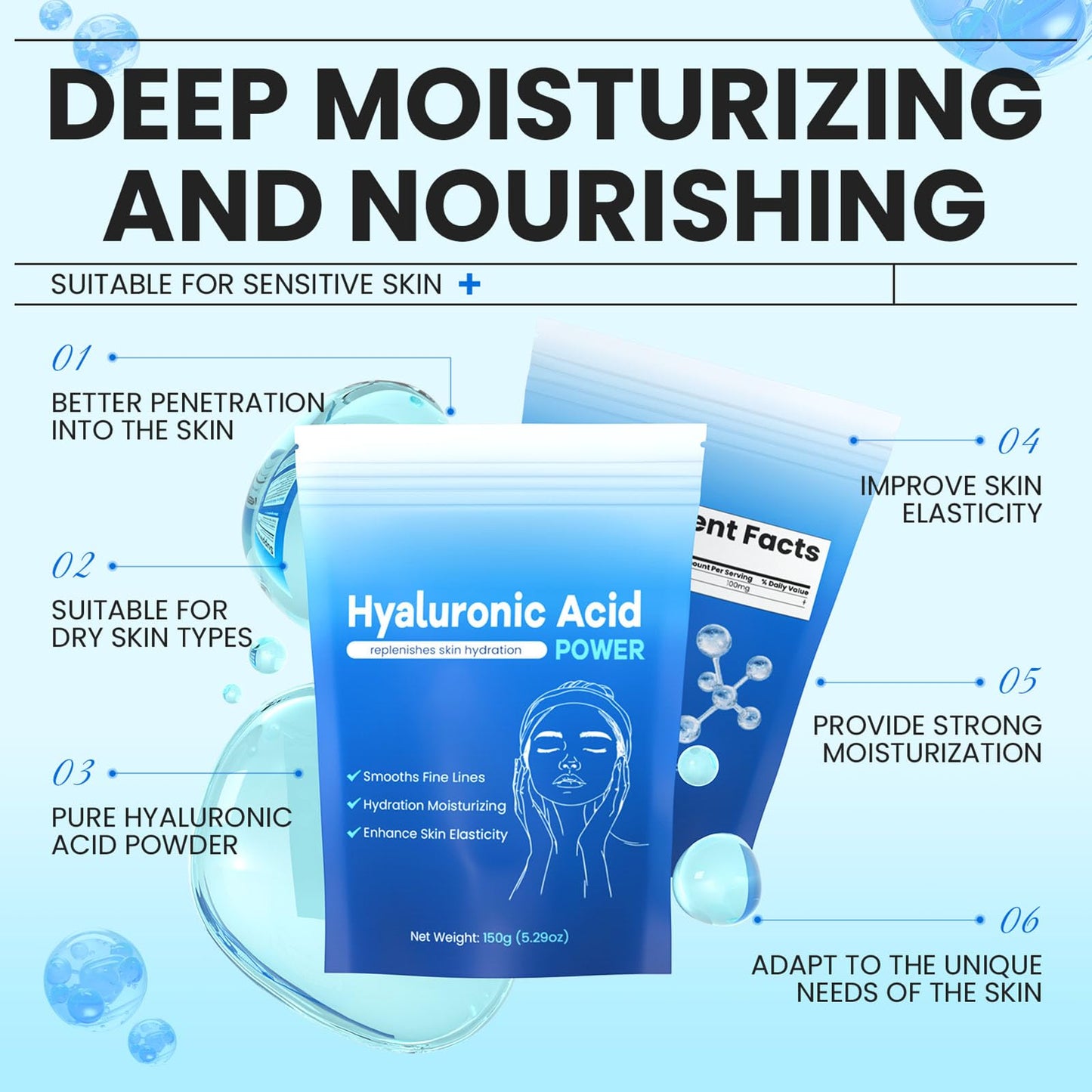 AQILUN Hyaluronic Acid Powder 3.5274 2 Pack