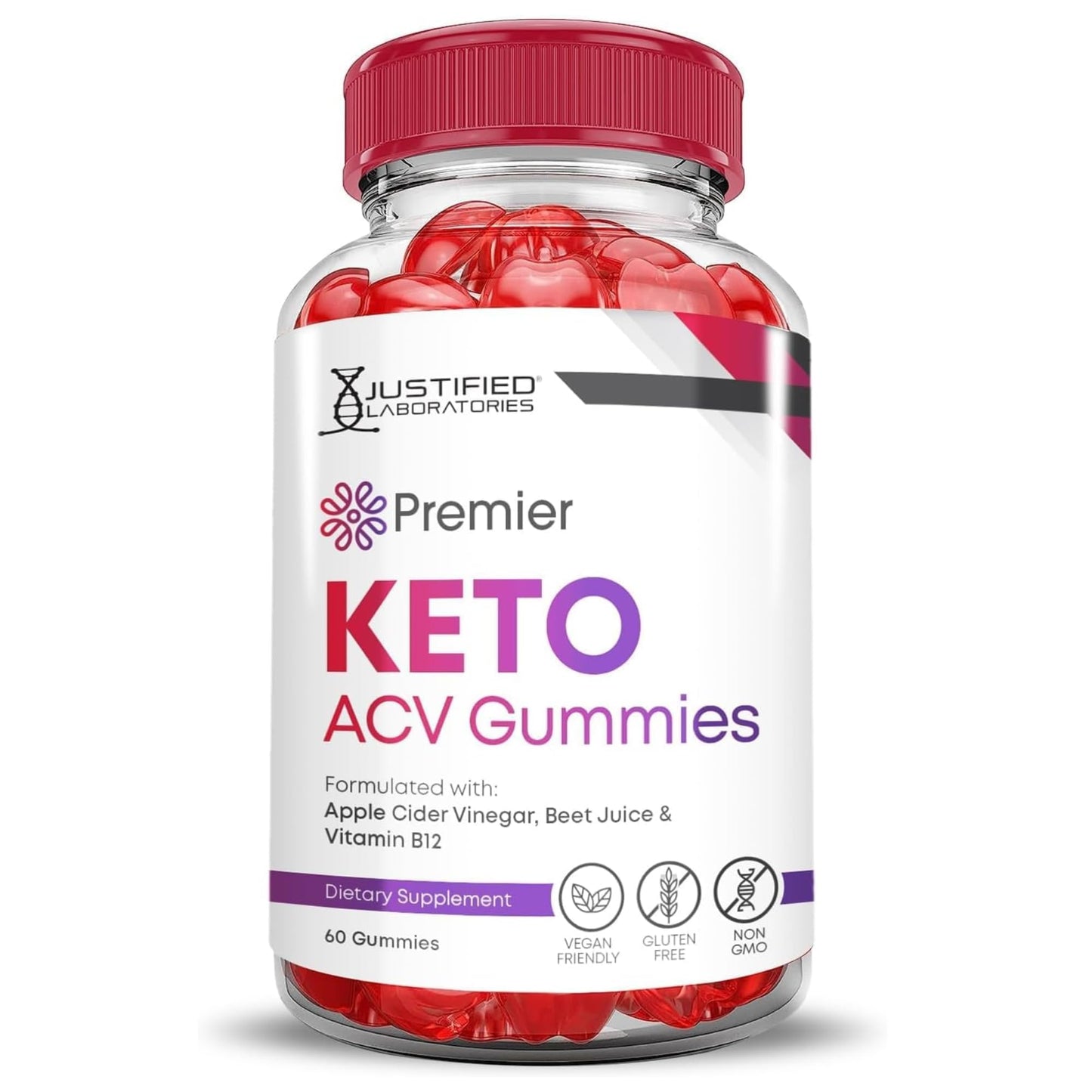 Justified Laboratories Premier Keto ACV Gummies 60 Count