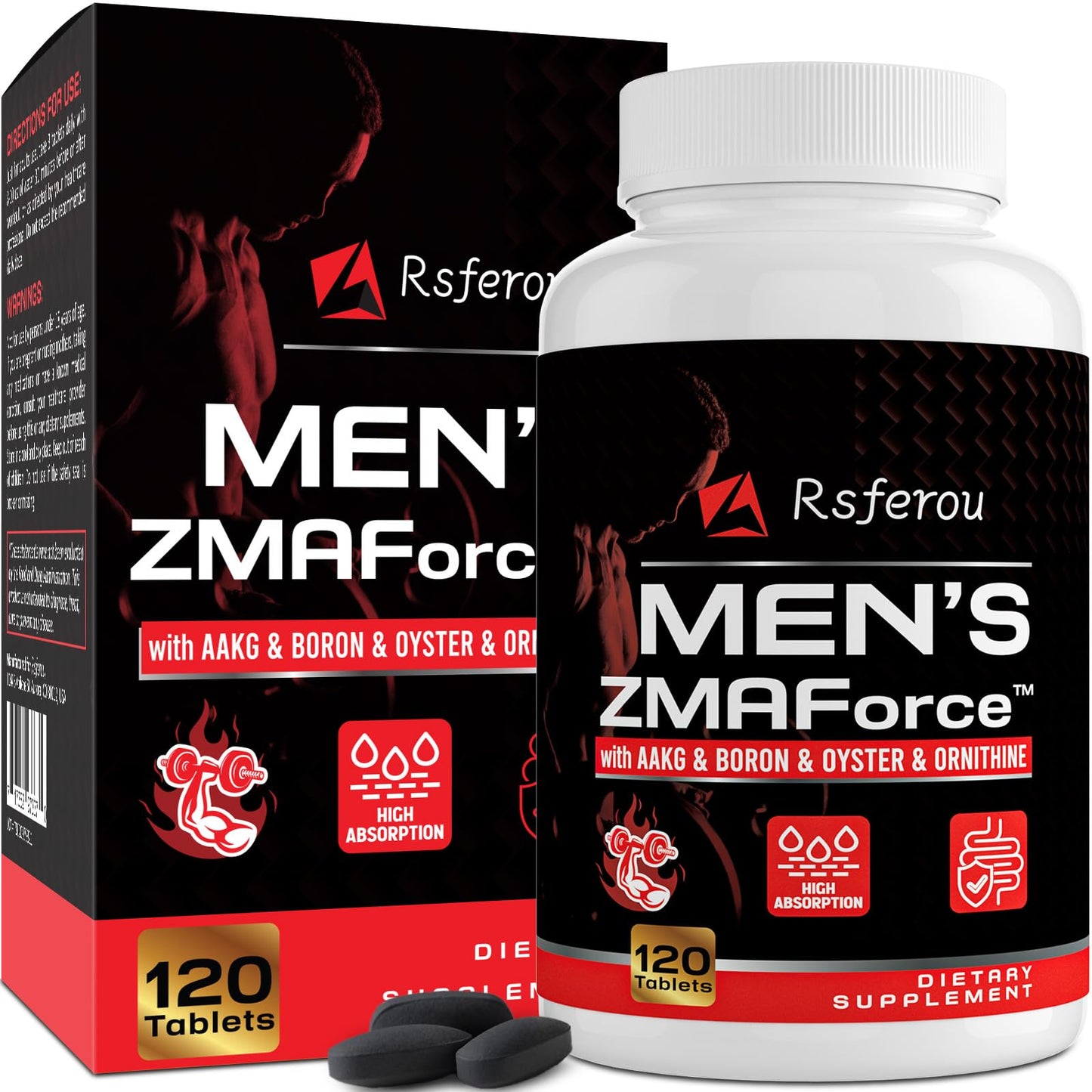 Rsferou ZMAFORCE Male Enhancement Supplement Tablets, 120 Count