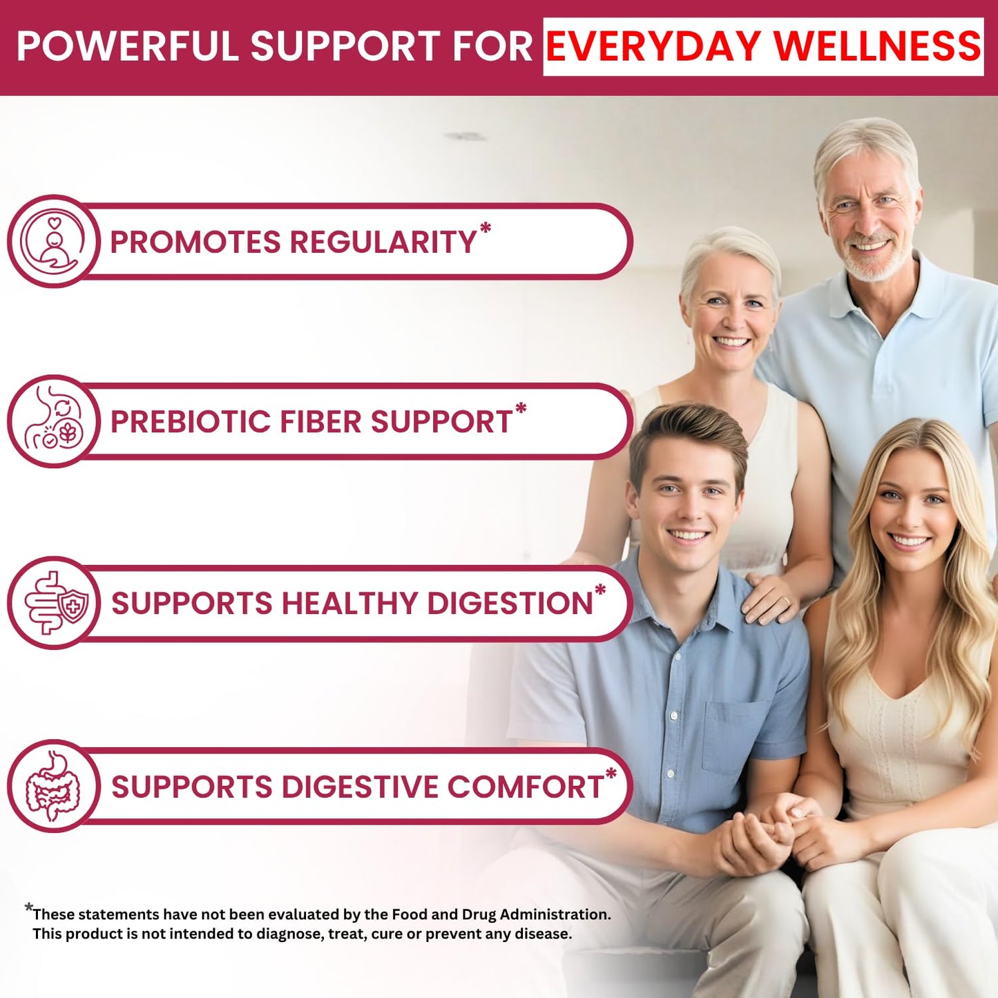 VITBOOST Fiber Gummies for Adults 7g Digestive Health & Regularity, 60 Gummies