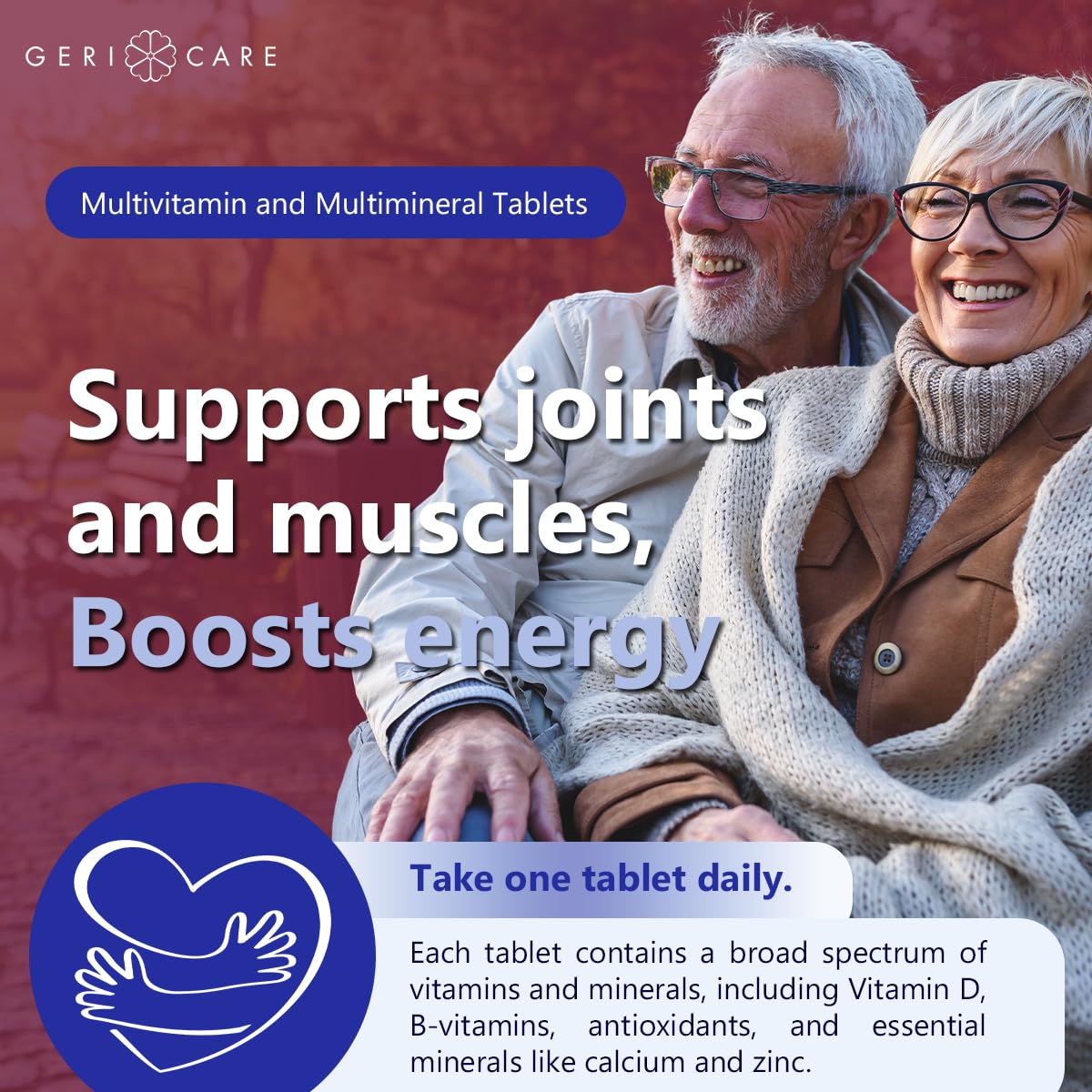 GeriCare Senior Tab 50+ Multivitamin and Minerals Tablets, Immune Support - Age-Defying Nutrition, 200 Tablets