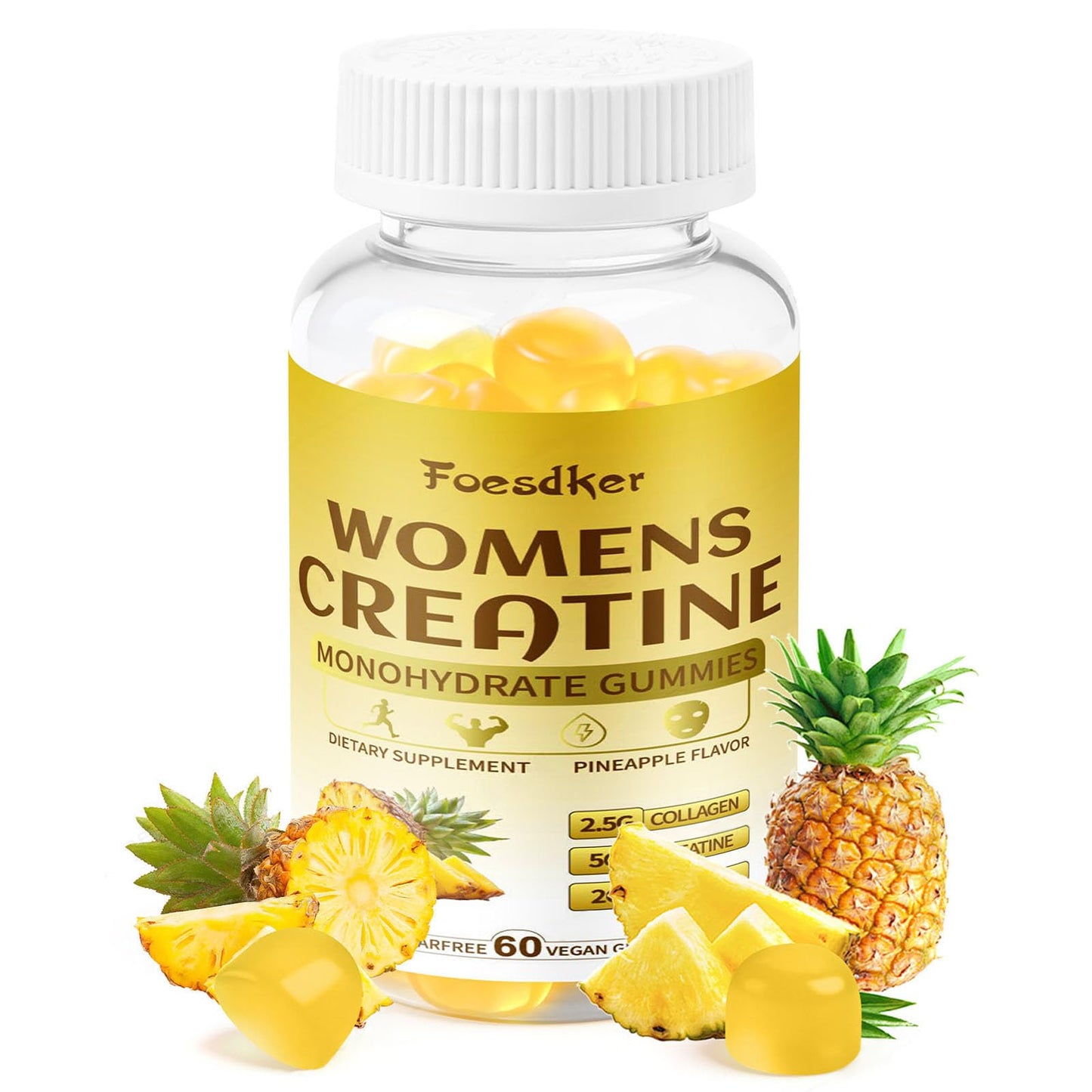 Foesdker Creatine & Collagen Gummies, 60 Count