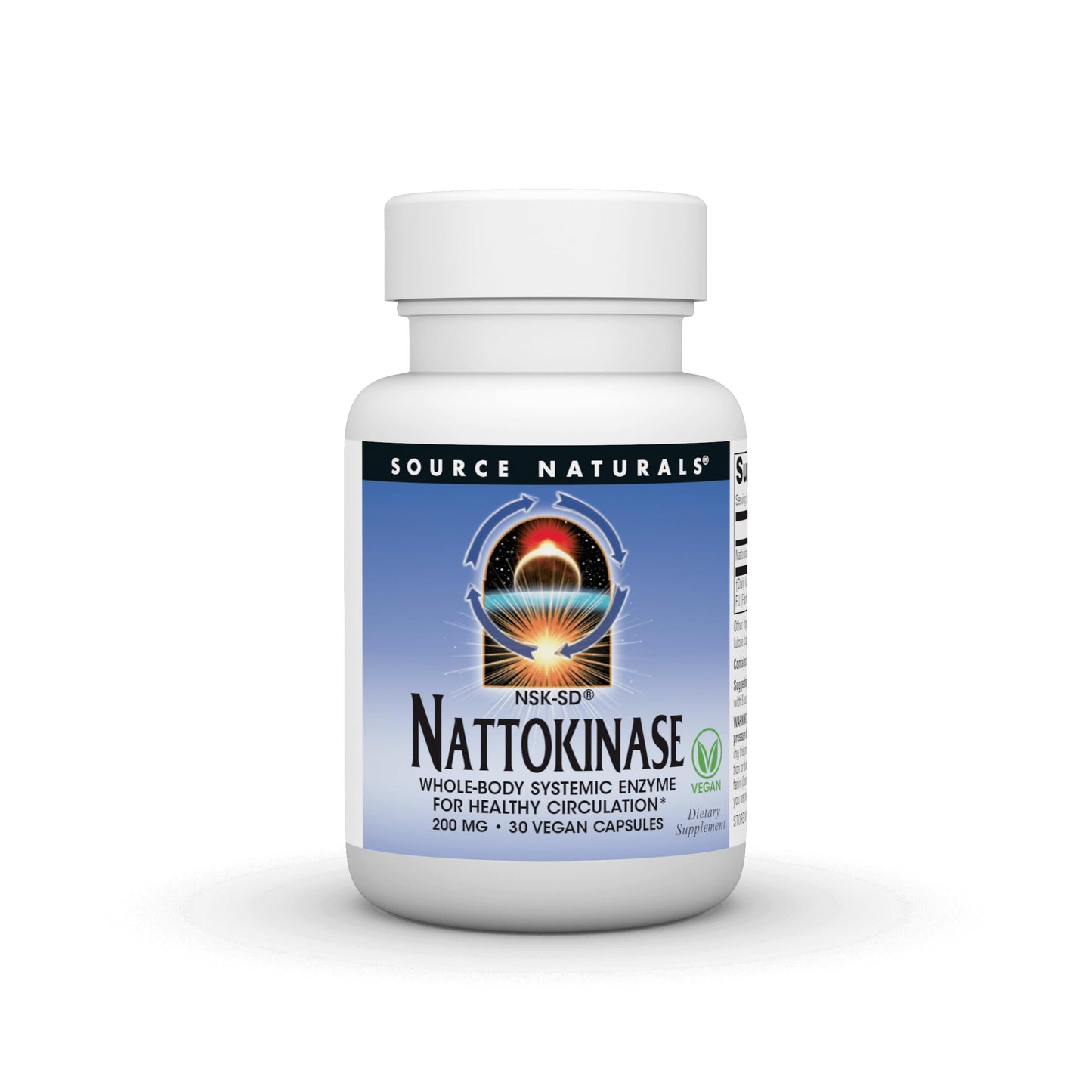 Source Naturals NSK-SD Nattokinase Whole Body Systemic Enzyme for Healthy Circulation 200 mg Capsule, 30 Count