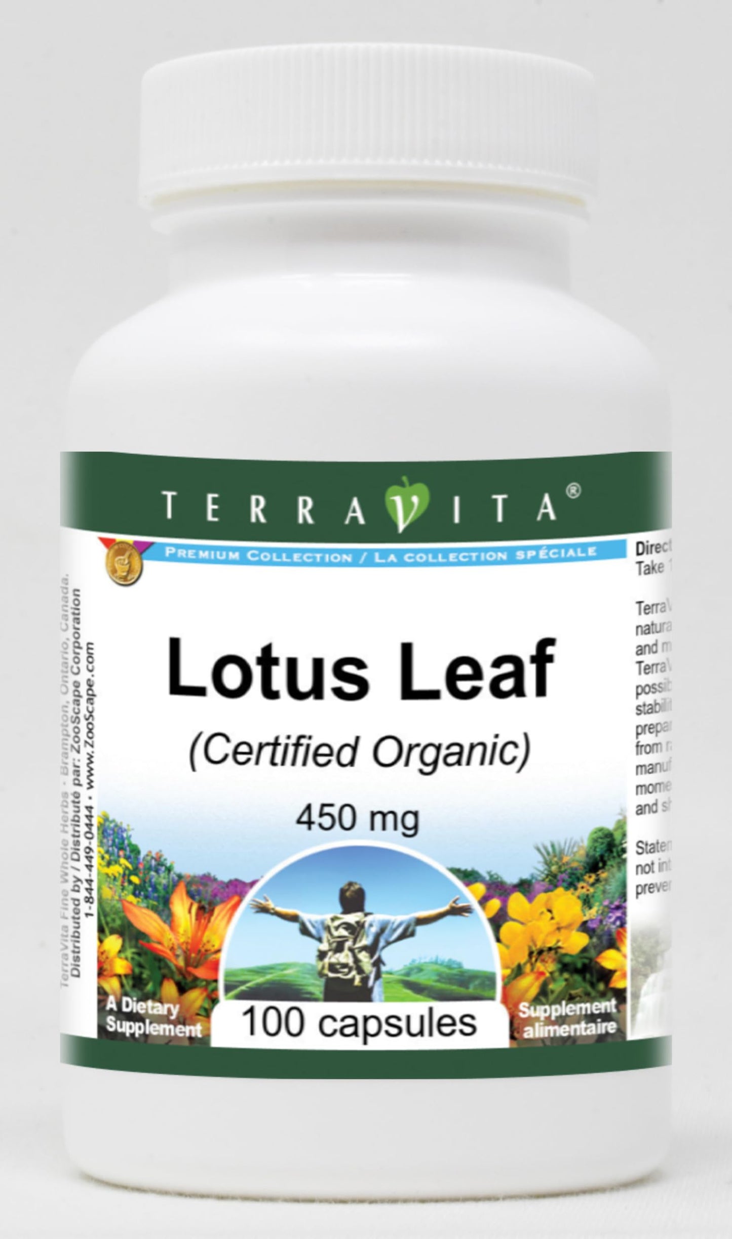 Terravita Lotus Leaf (Certified Organic) - 450 mg Capsules 300 Count